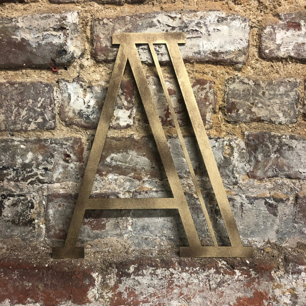 Rustic Warehouse Gold Art Deco Metal Alphabet Letters for House Signs