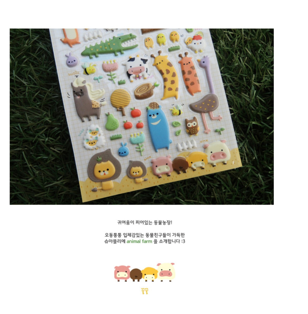 Suatelier Animal Farm Cute Decorative Stickers for Scrapbooking