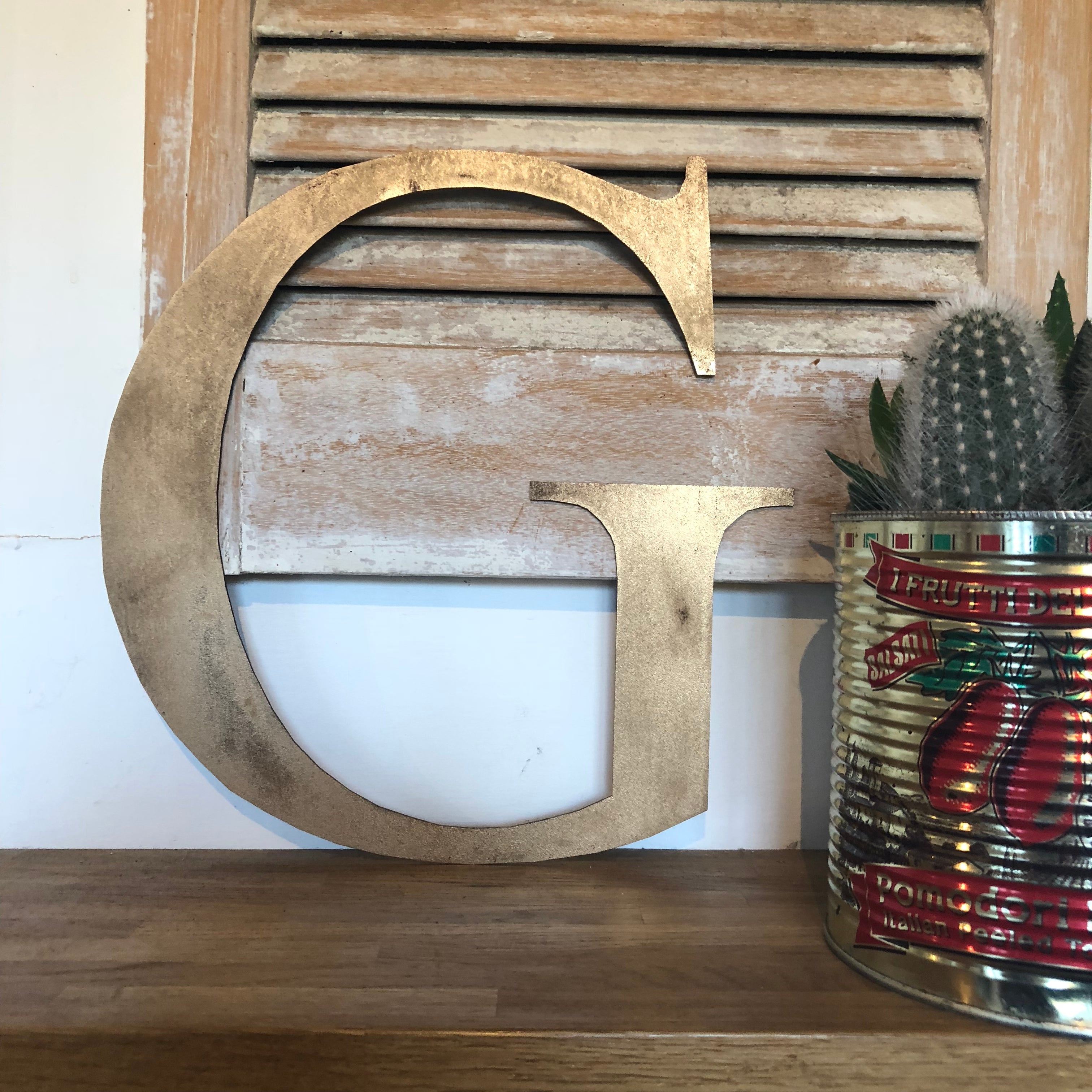 Rustic Distressed Gold Metal Letters | Classic Steel Wall Signage by RWN