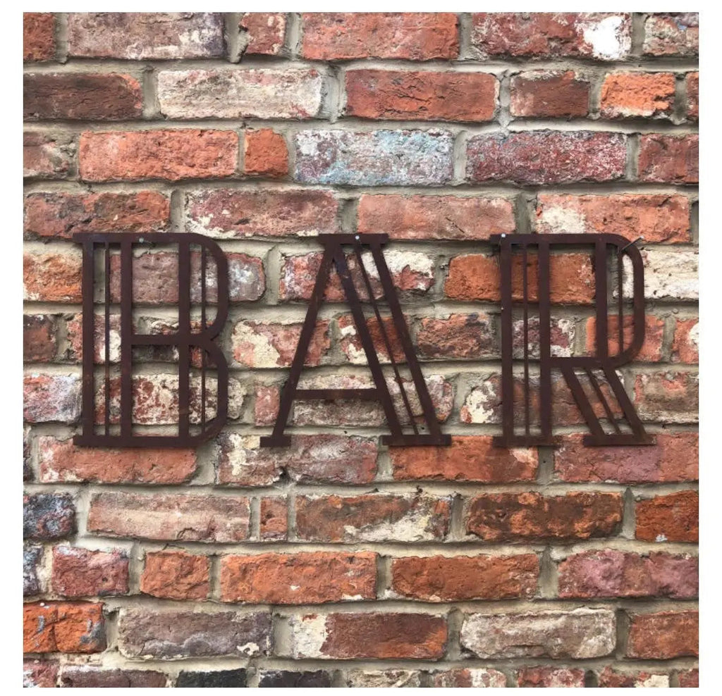 Rustic Warehouse Norfolk Art Deco Rusty Metal Letters – Industrial Wall Decor