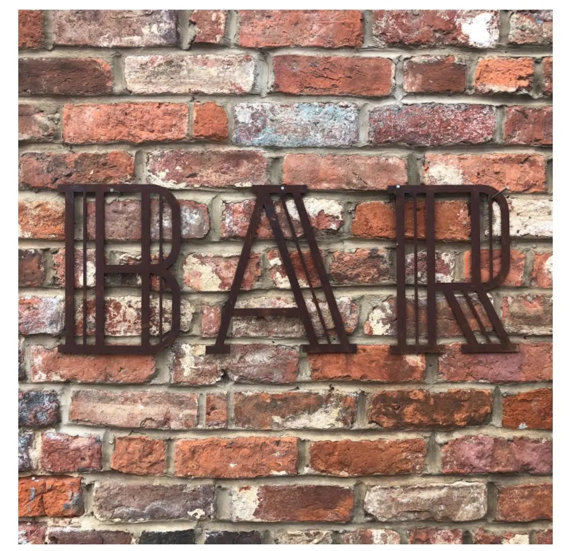 Rustic Warehouse Norfolk Art Deco Rusty Metal Letters – Industrial Wall Decor