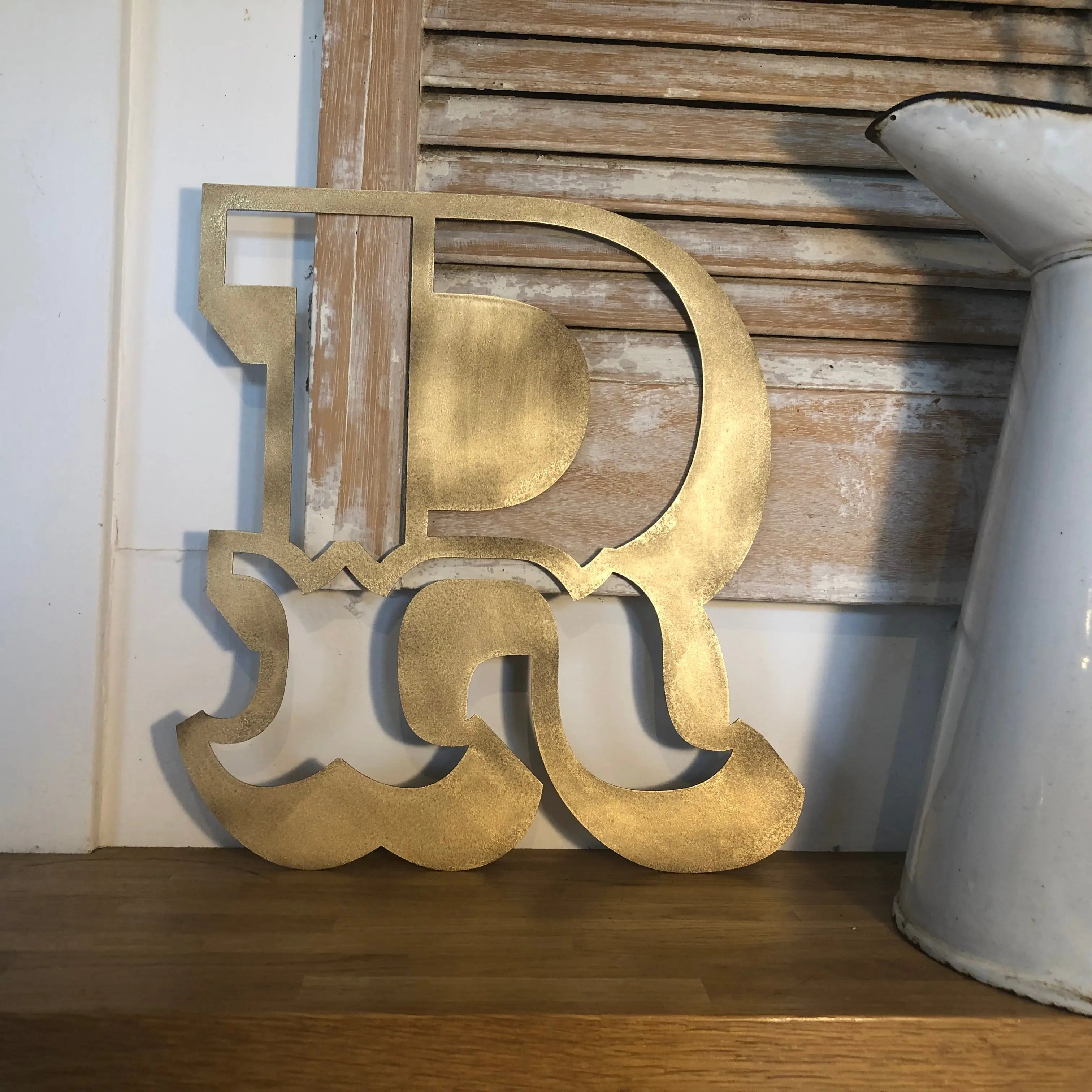 Rustic Gold Metal Carnival Letters | Distressed Steel Signage by Norfolk