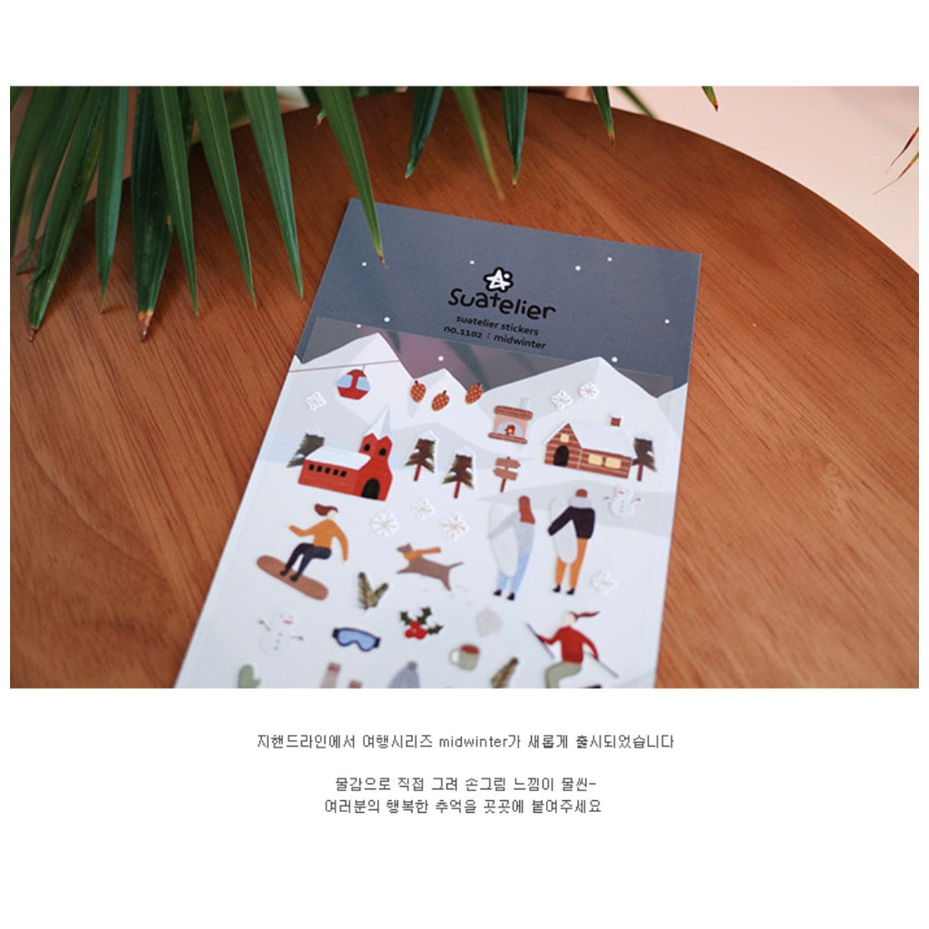 Suatelier Midwinter Decorative Stickers for Journaling and Scrapbooking