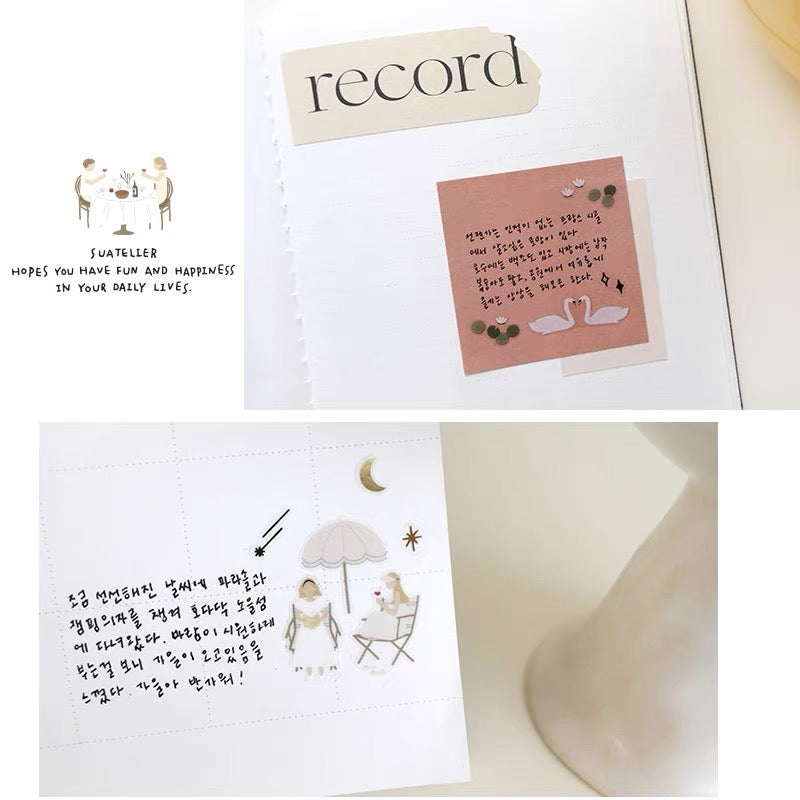Suatelier Good Afternoon Decorative Stickers for Journaling - 1 Sheet