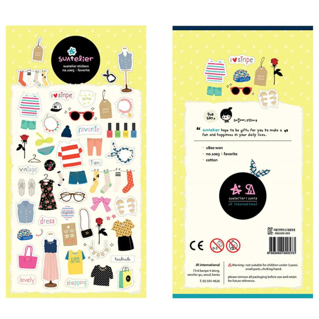 Suatelier Favourite Decorative Craft Stickers for Journaling - 1 Sheet