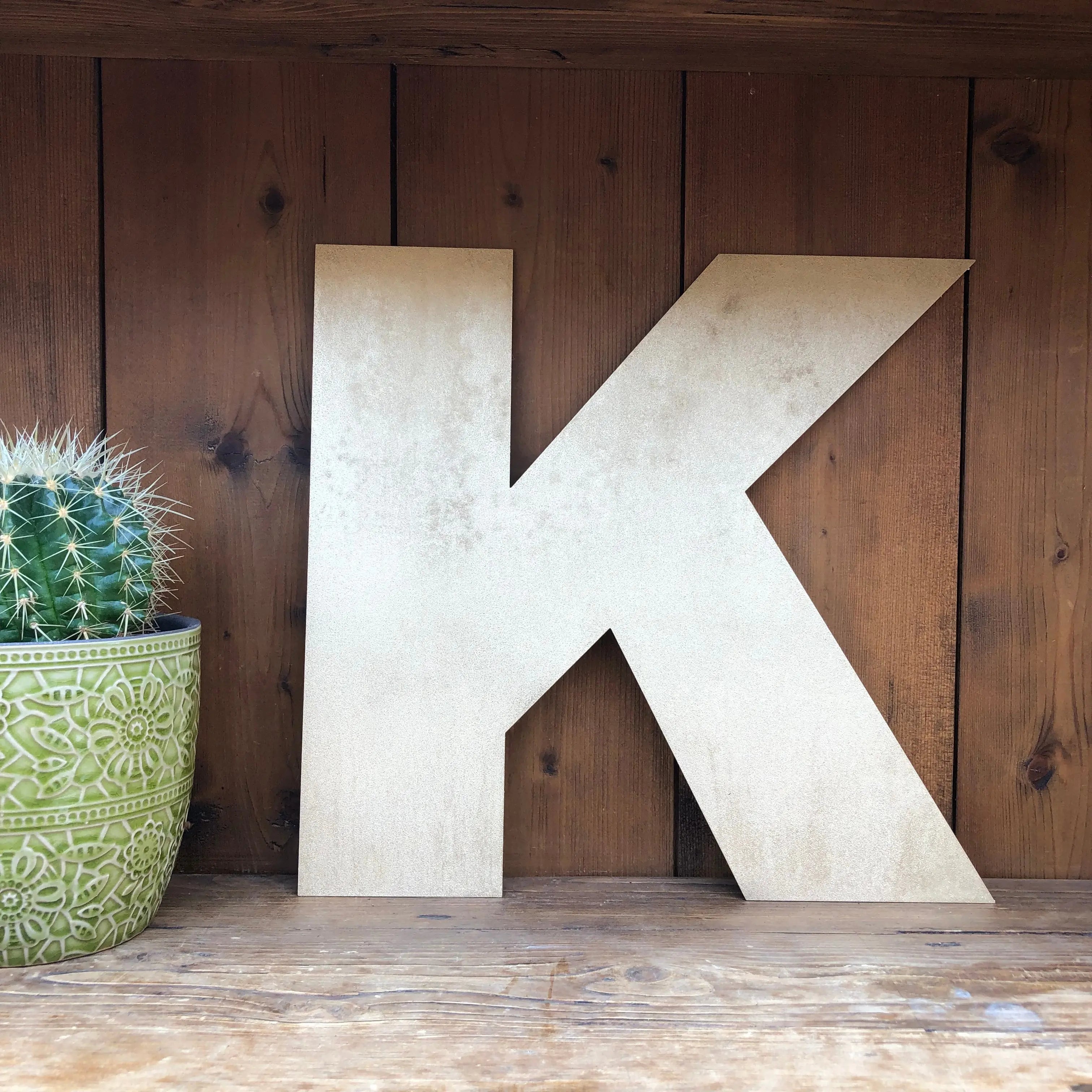 Rustic Warehouse Gold Metal Alphabet Letters – Vintage Fat Font Signage