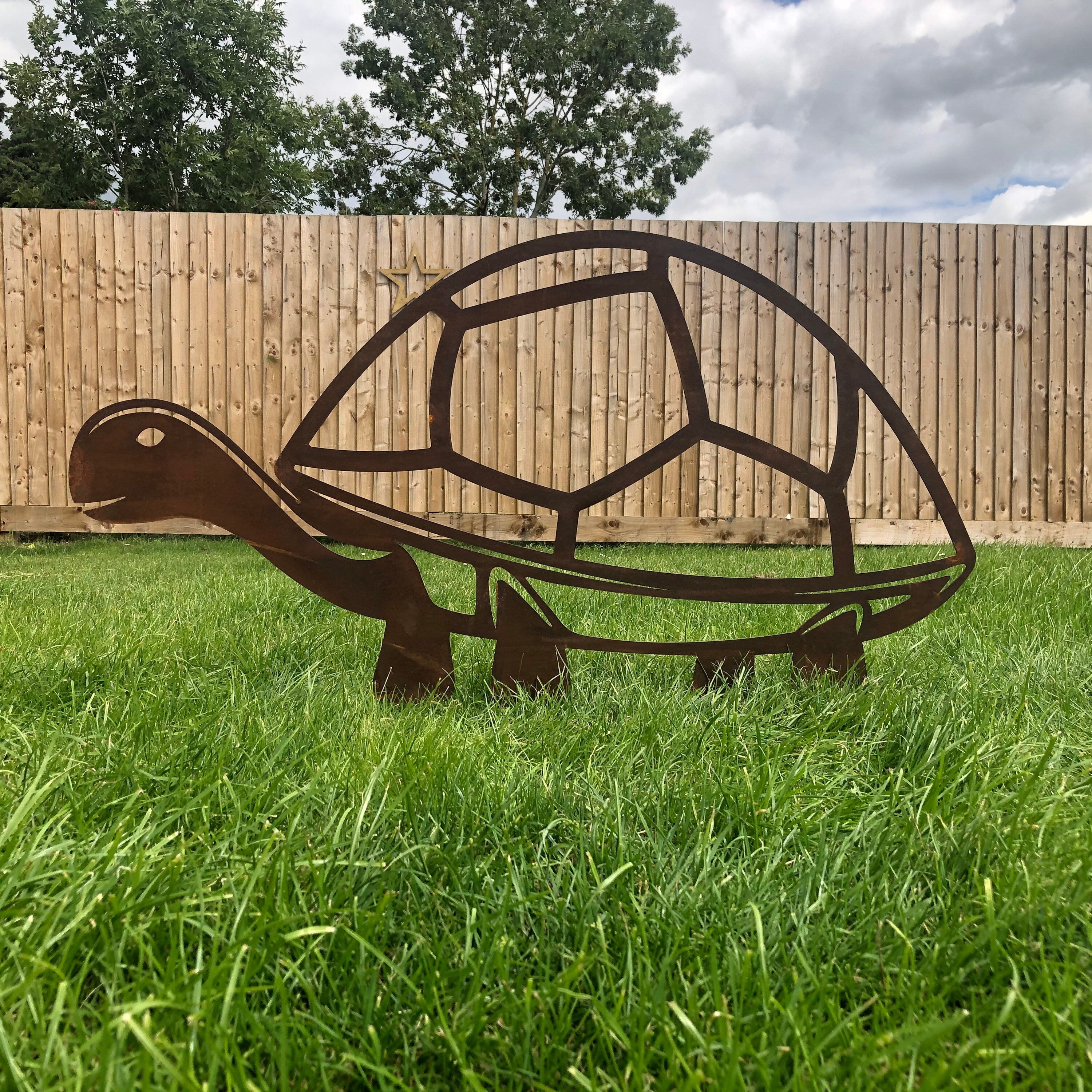 Large Rusty Metal Tortoise Garden Statue | Rustic Warehouse Norfolk