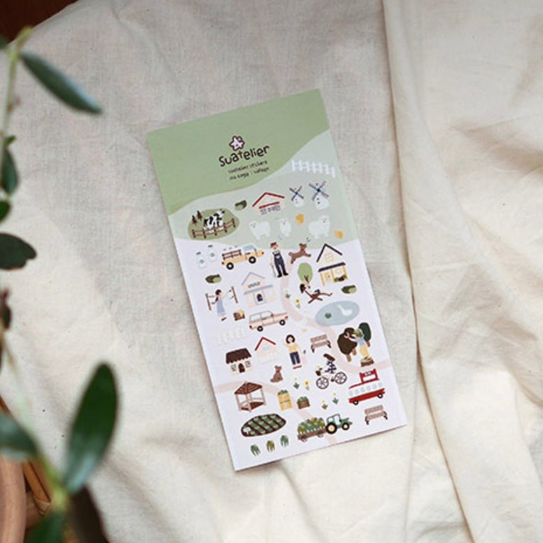 Suatelier Village Decorative Stickers for Journaling and Scrapbooking