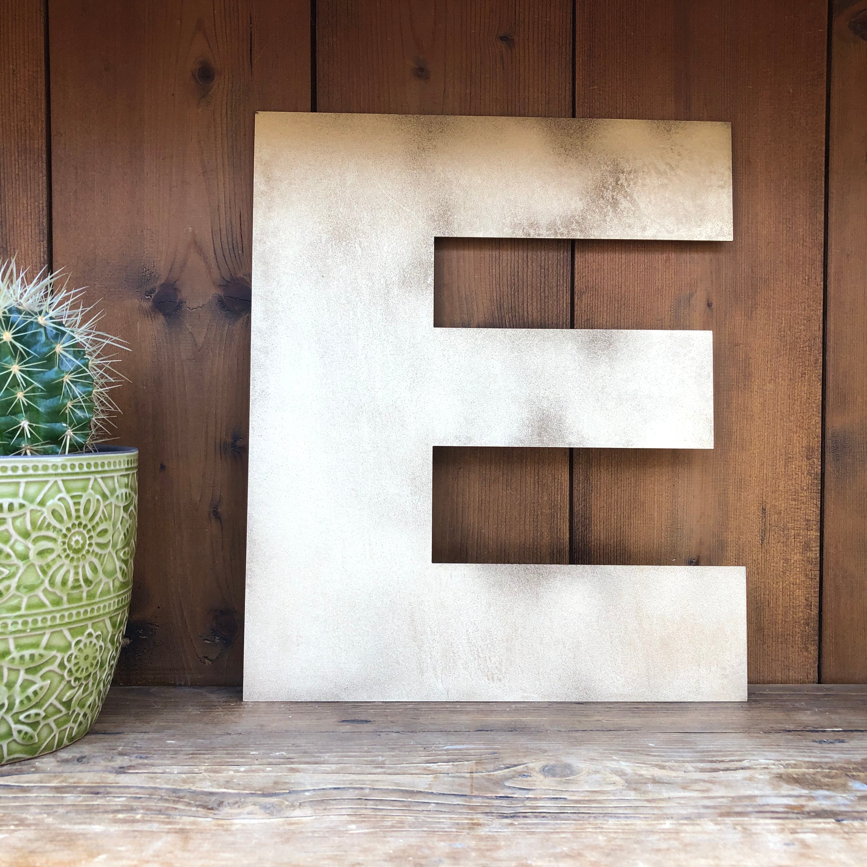 Rustic Warehouse Gold Metal Alphabet Letters – Vintage Fat Font Signage