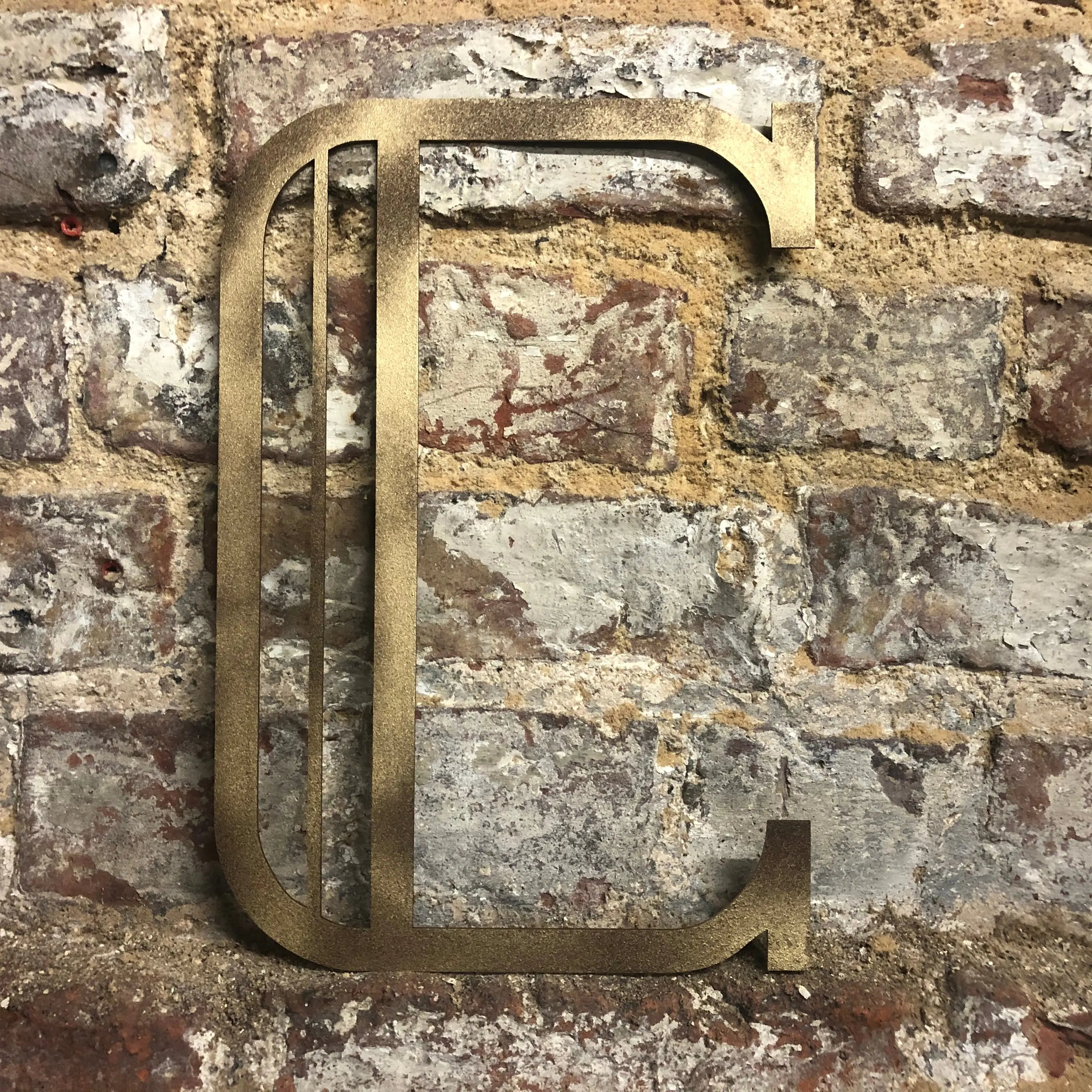 Rustic Warehouse Gold Art Deco Metal Alphabet Letters for House Signs