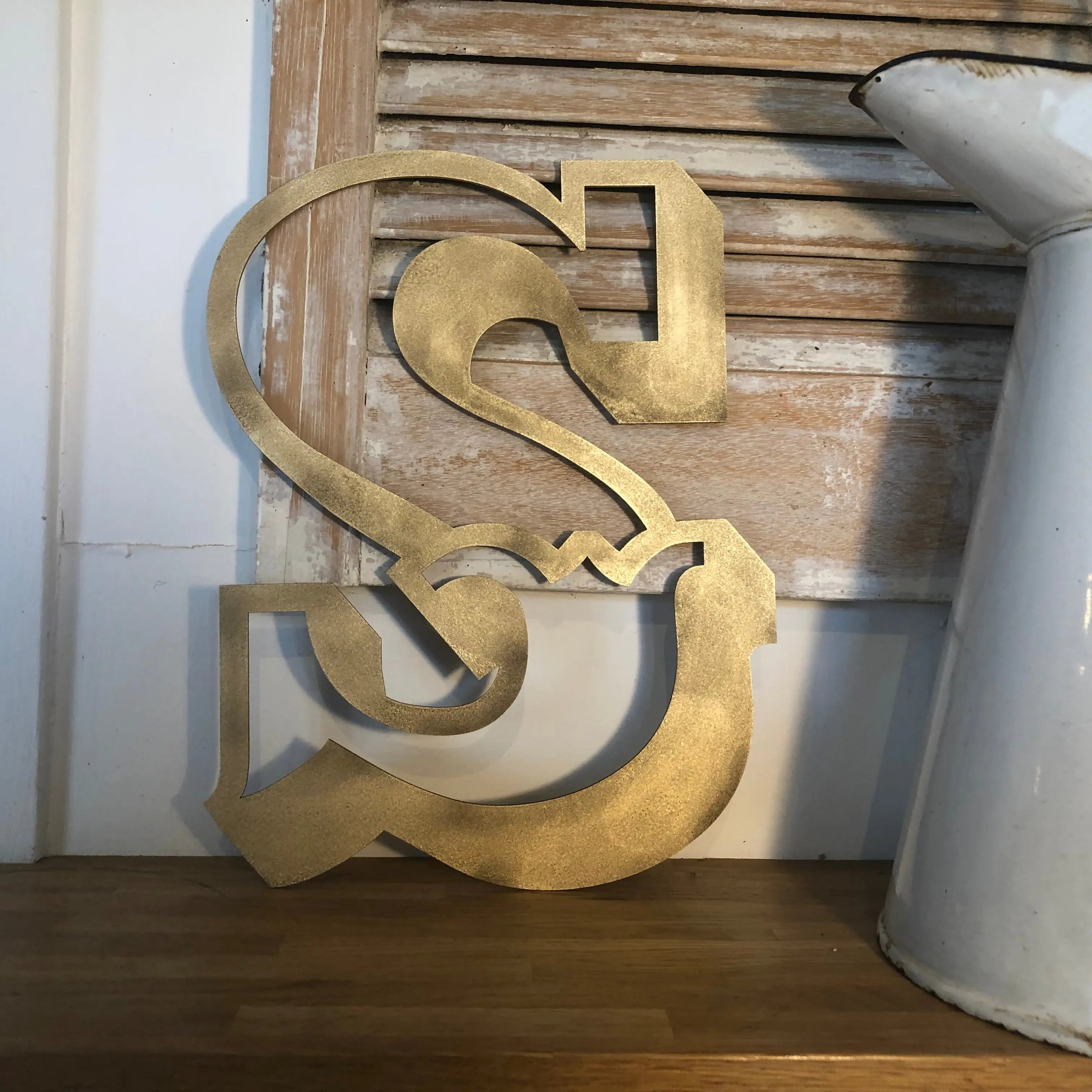 Rustic Gold Metal Carnival Letters | Distressed Steel Signage by Norfolk