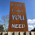 Love Is All You Need Rusty Metal Garden Sign | Rustic Warehouse Norfolk