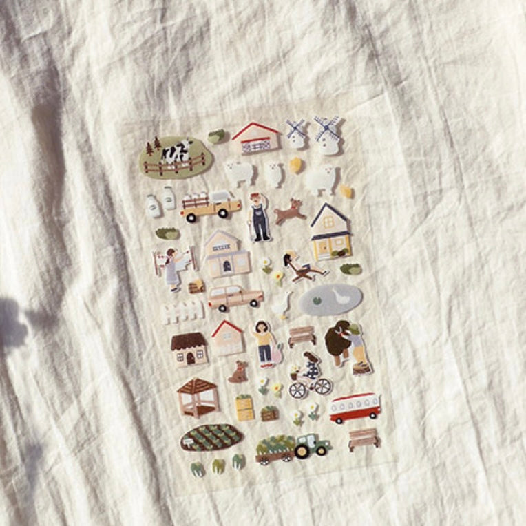 Suatelier Village Decorative Stickers for Journaling and Scrapbooking