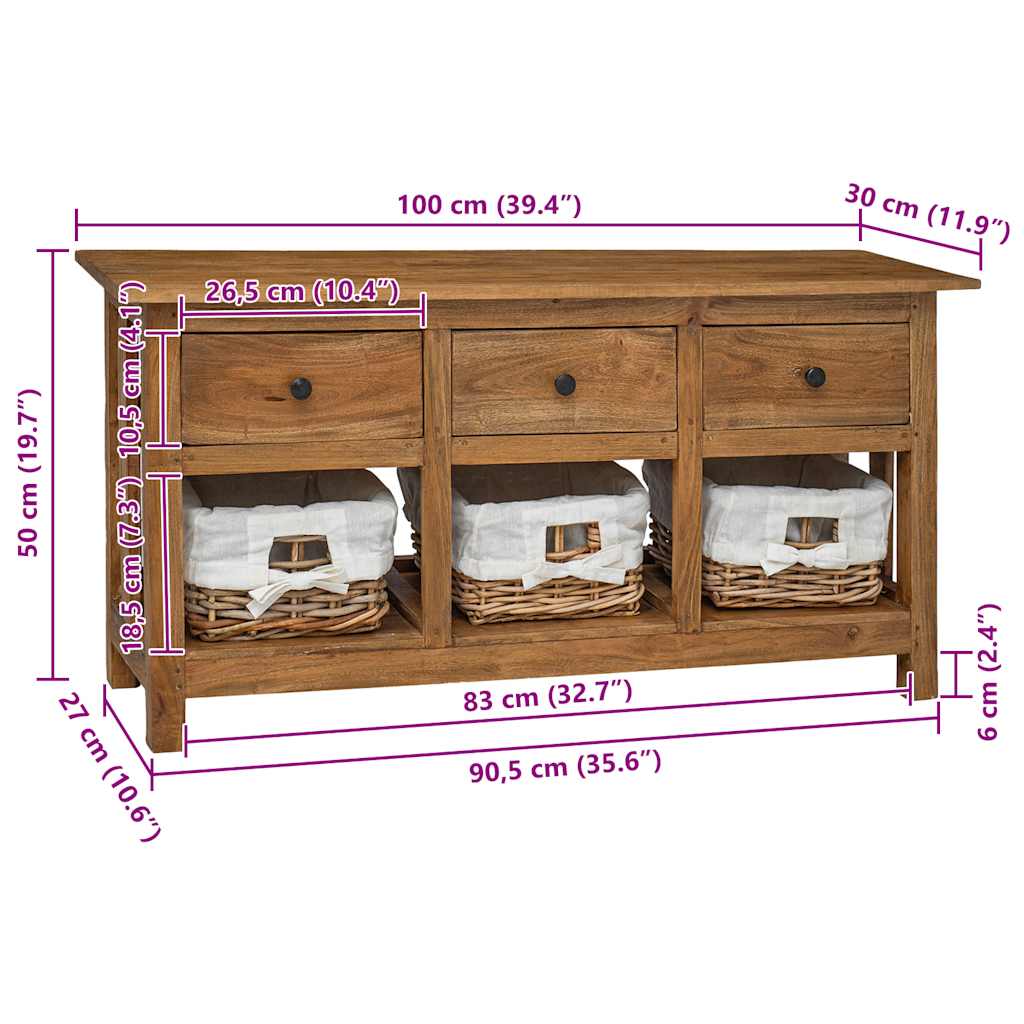 Relmar Reclaimed Wood - 100cm Handmade