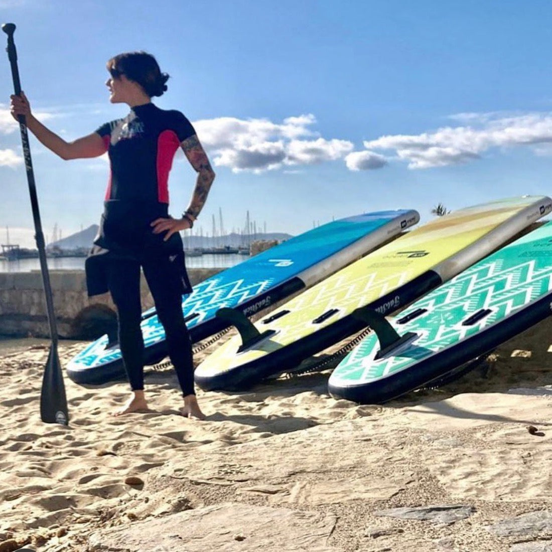 FatStick Pure Art 10'6 Inflatable Stand Up Paddle Board SUP Kayak Package