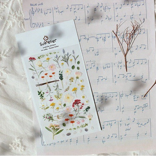 Suatelier Flower Letter Floral Stickers for Journaling and Scrapbooking