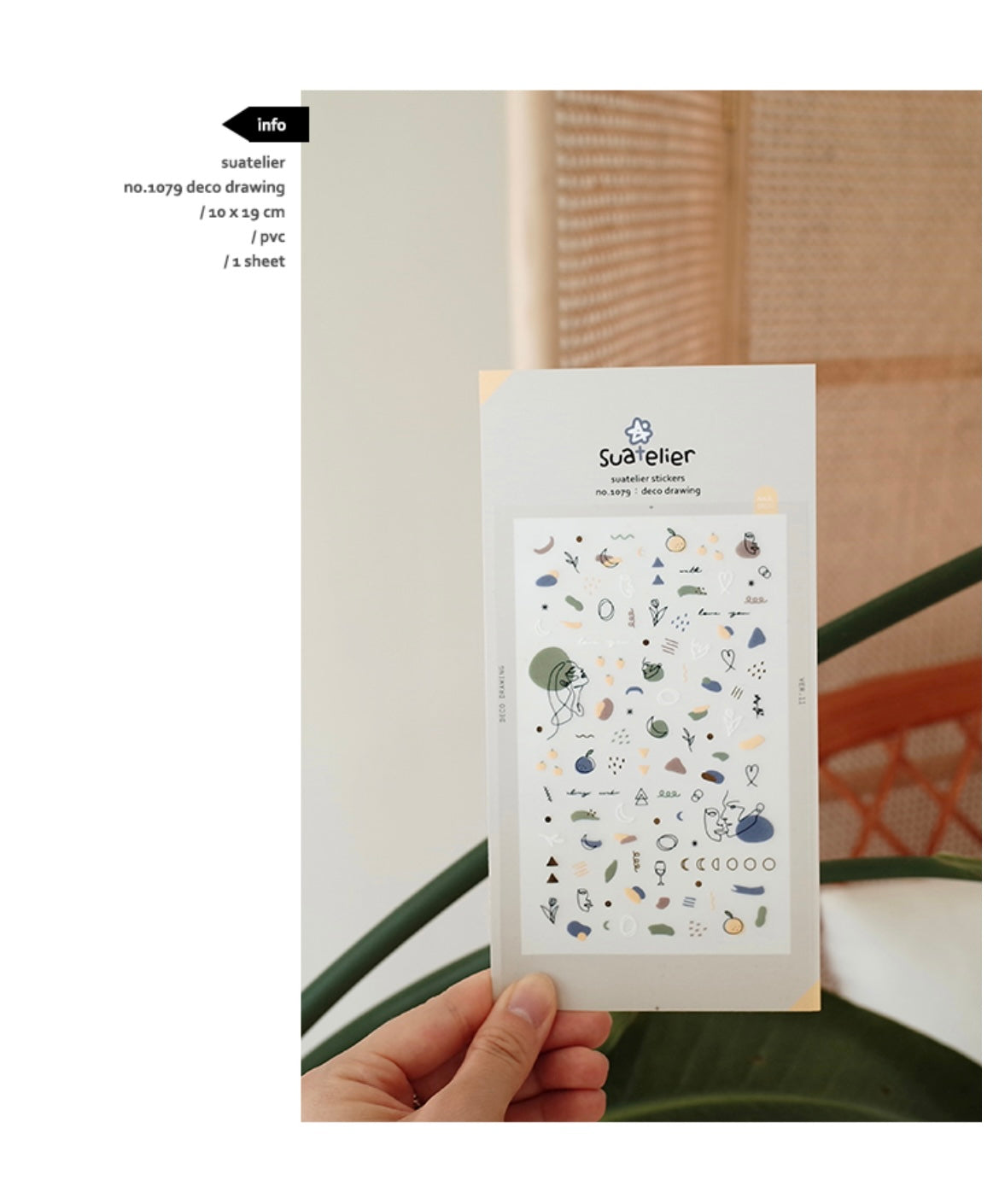 Suatelier Deco Drawing Sticker Sheet for Journaling and Scrapbooking
