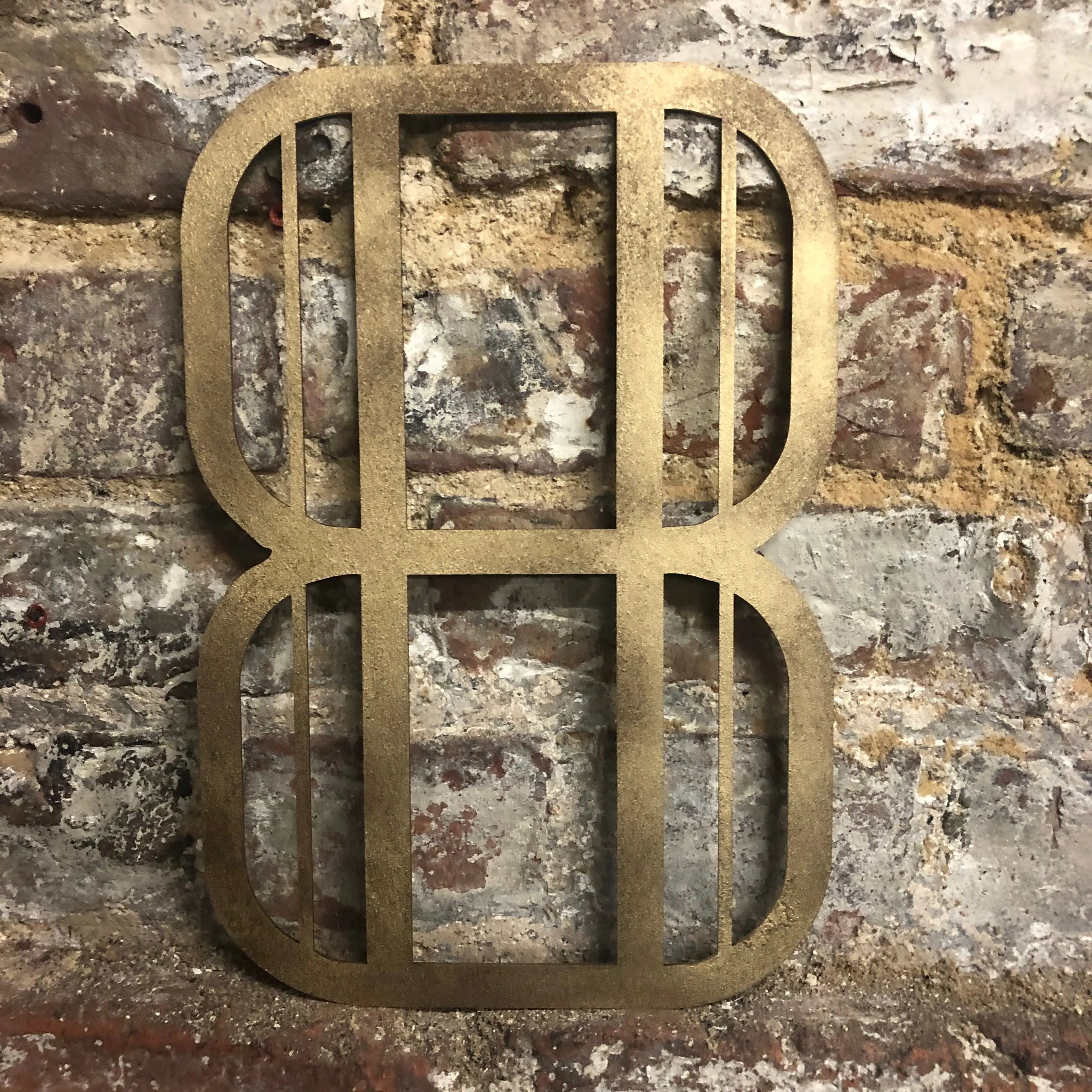 Rustic Warehouse Gold Art Deco Metal Alphabet Letters for House Signs
