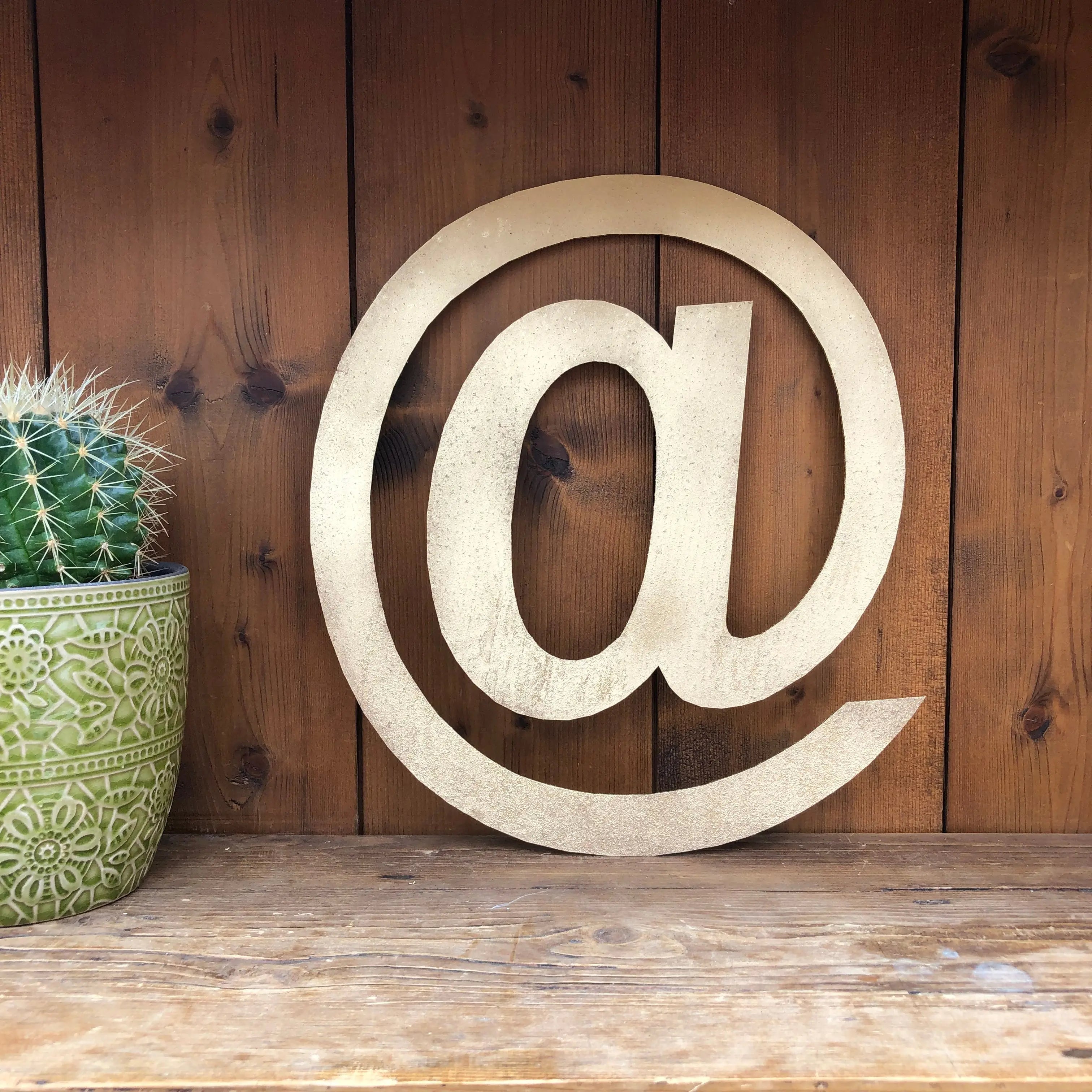 Rustic Warehouse Gold Metal Alphabet Letters – Vintage Fat Font Signage