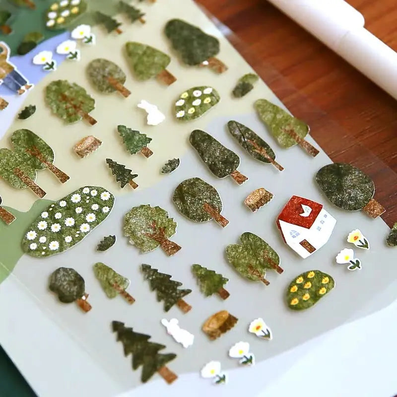 Suatelier Forest Botanical Stickers - Nature Decals for Journaling