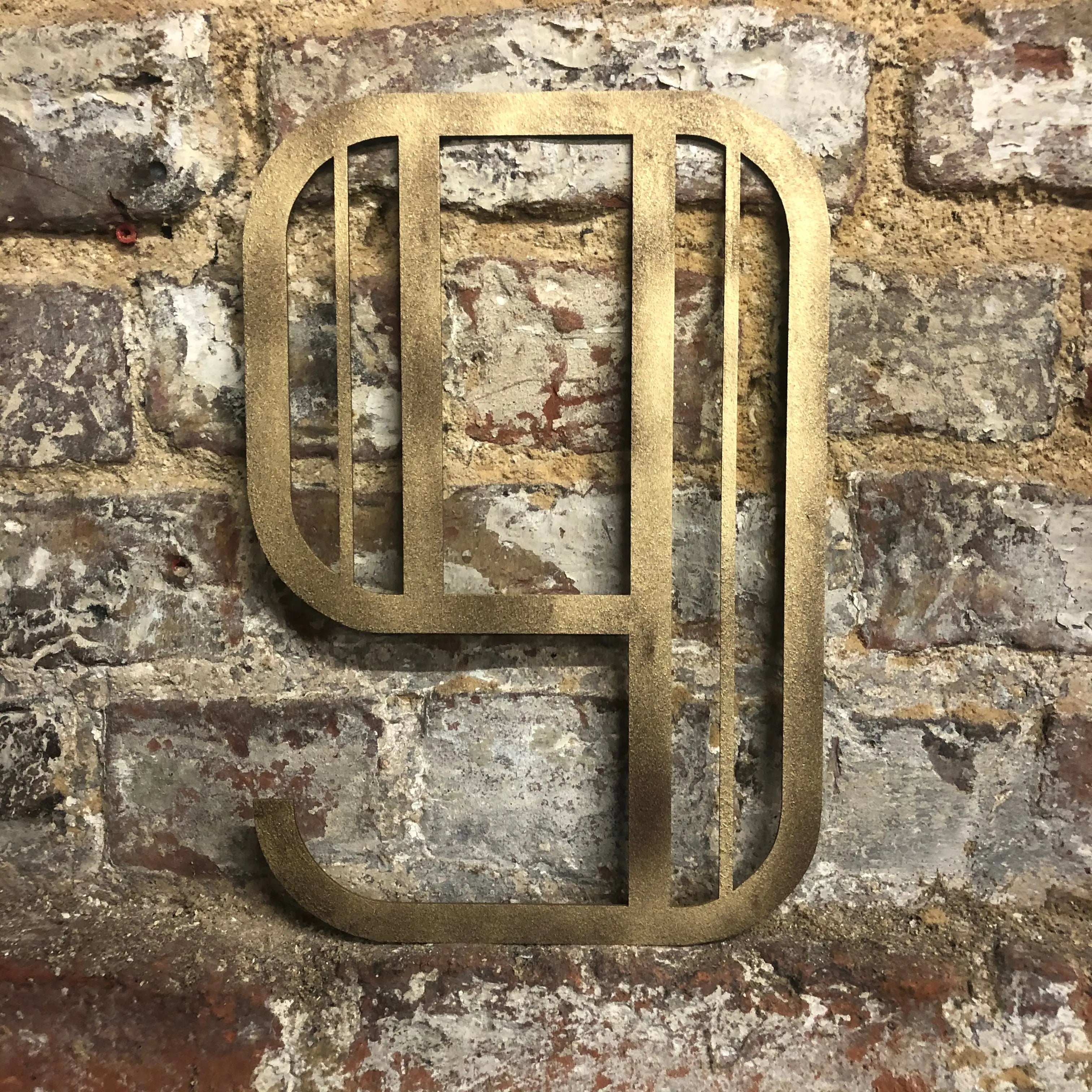 Rustic Warehouse Gold Art Deco Metal Alphabet Letters for House Signs