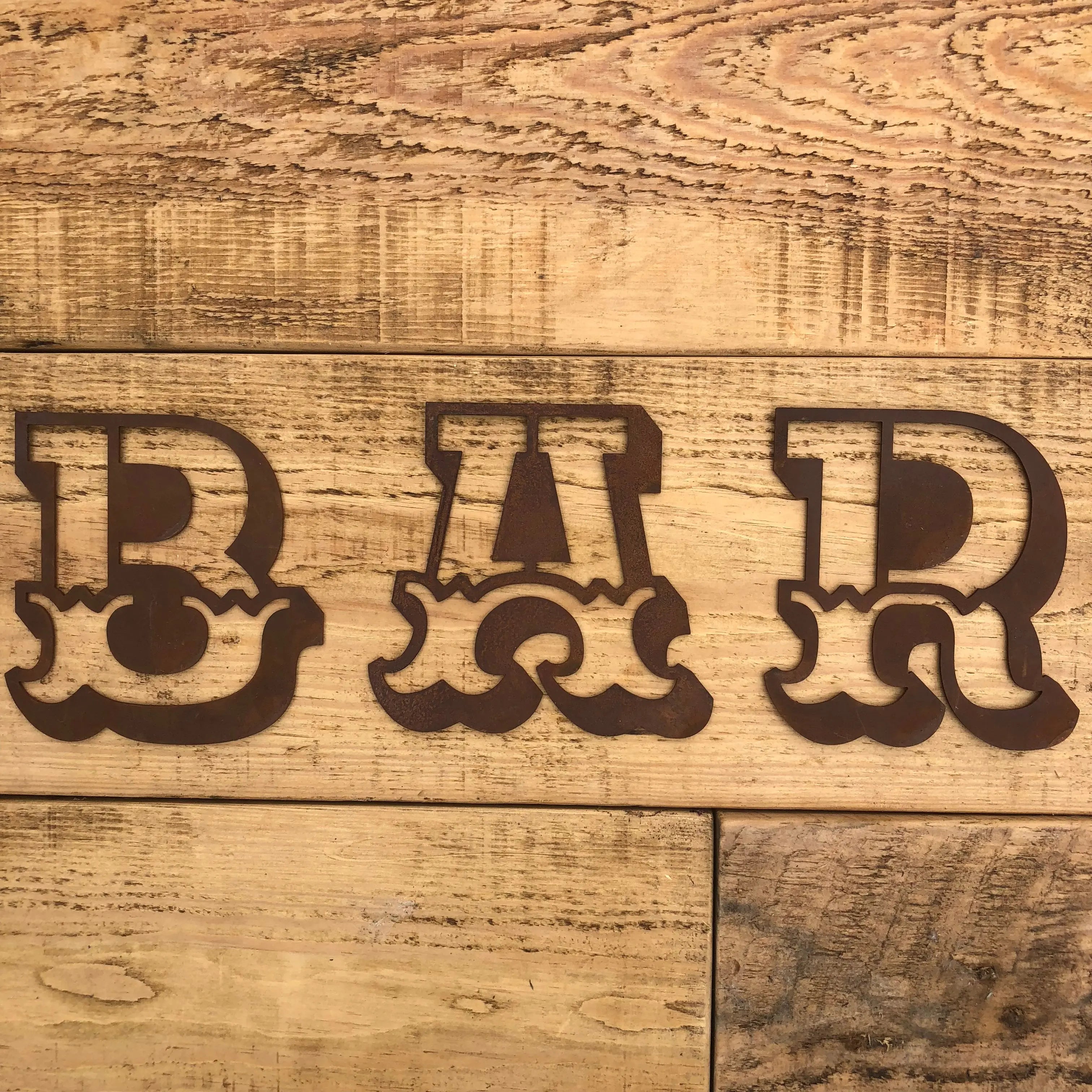 Rustic Metal Carnival Letters – 5 Inch Steel Wall Decor | Rustic Warehouse