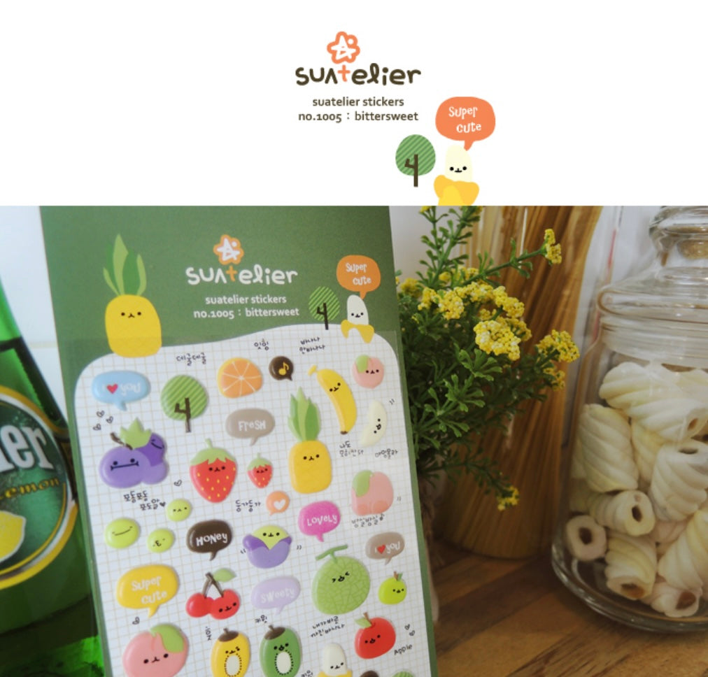 Suatelier A Bitter Sweet Decorative Stickers for Journaling - 1 Sheet