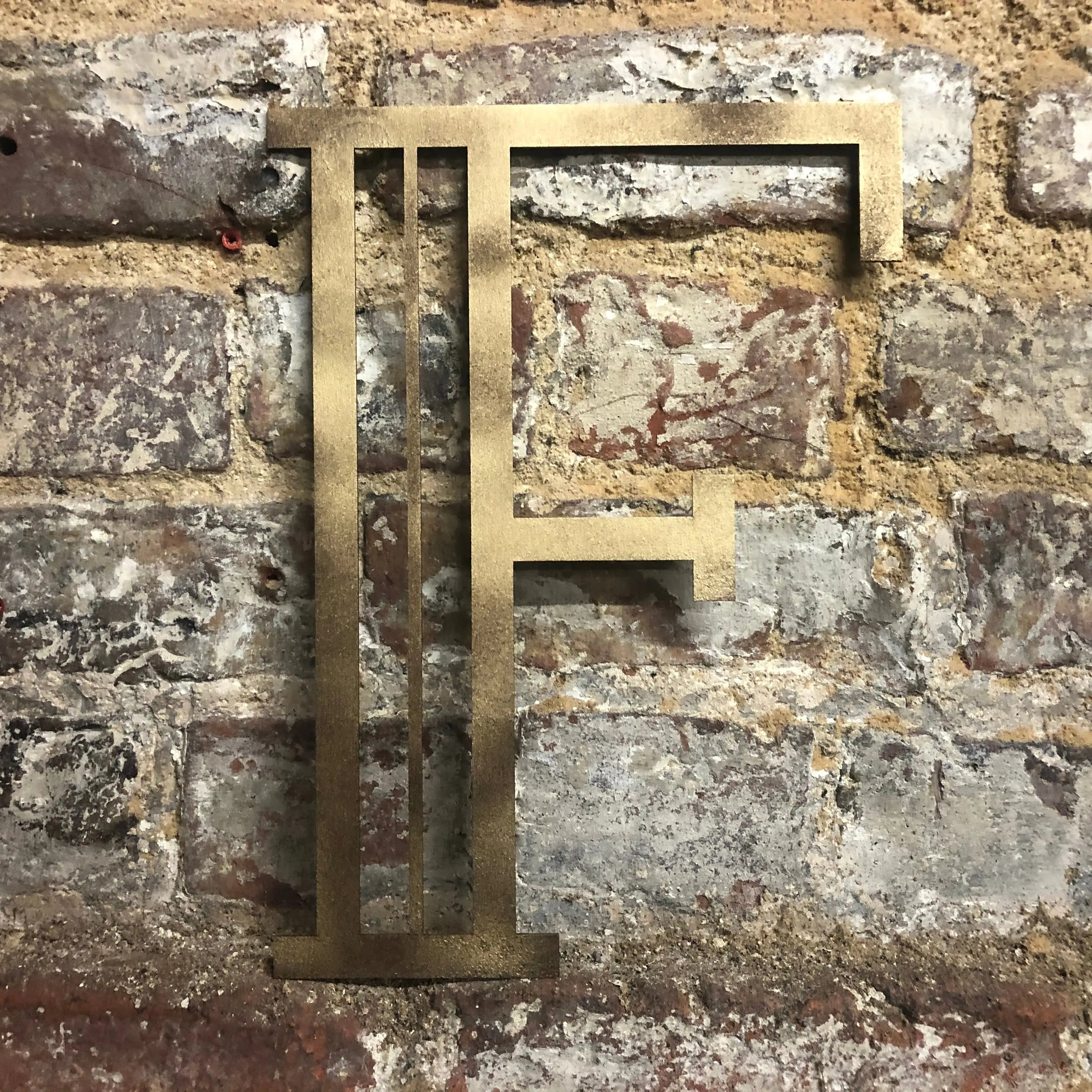 Rustic Warehouse Gold Art Deco Metal Alphabet Letters for House Signs