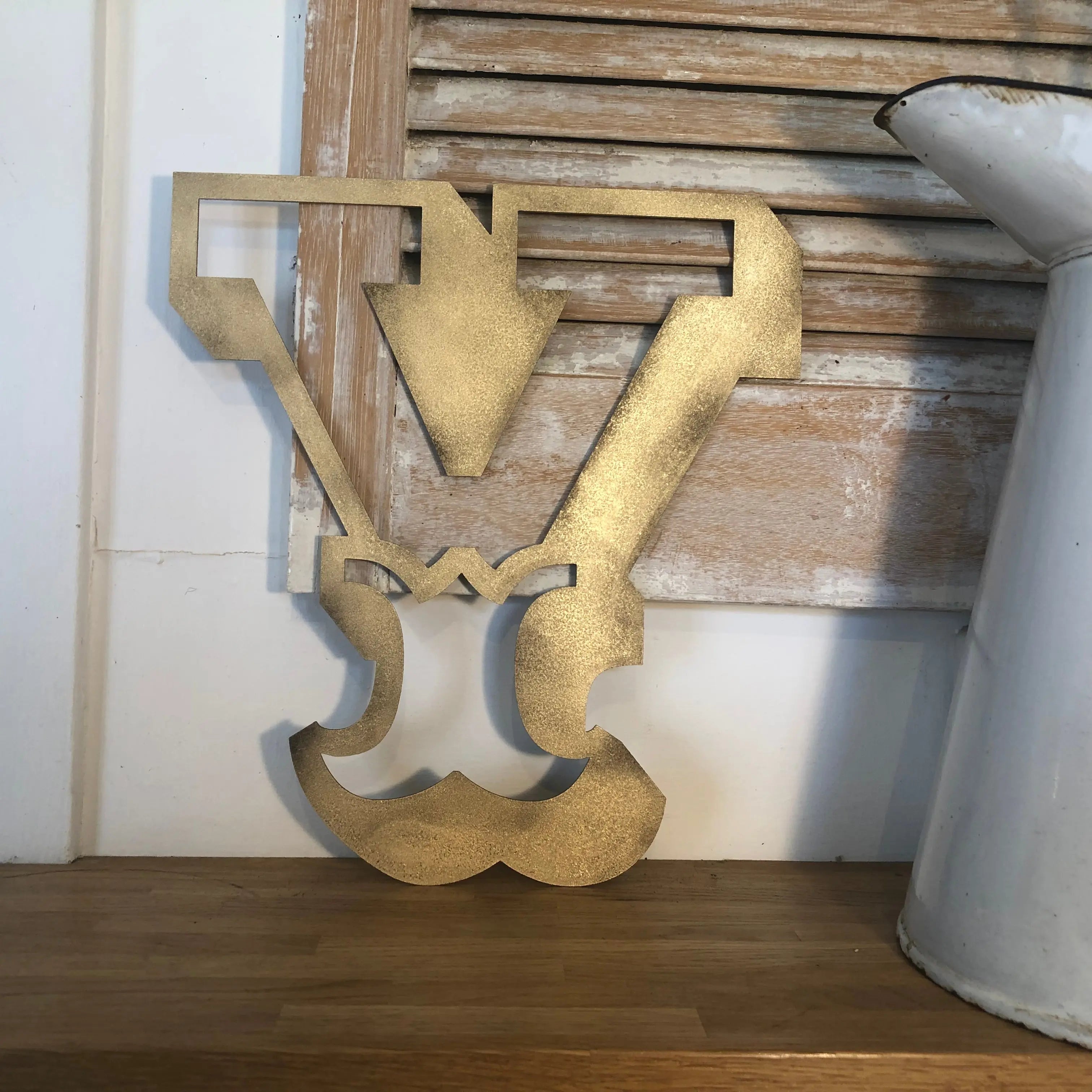 Rustic Gold Metal Carnival Letters | Distressed Steel Signage by Norfolk