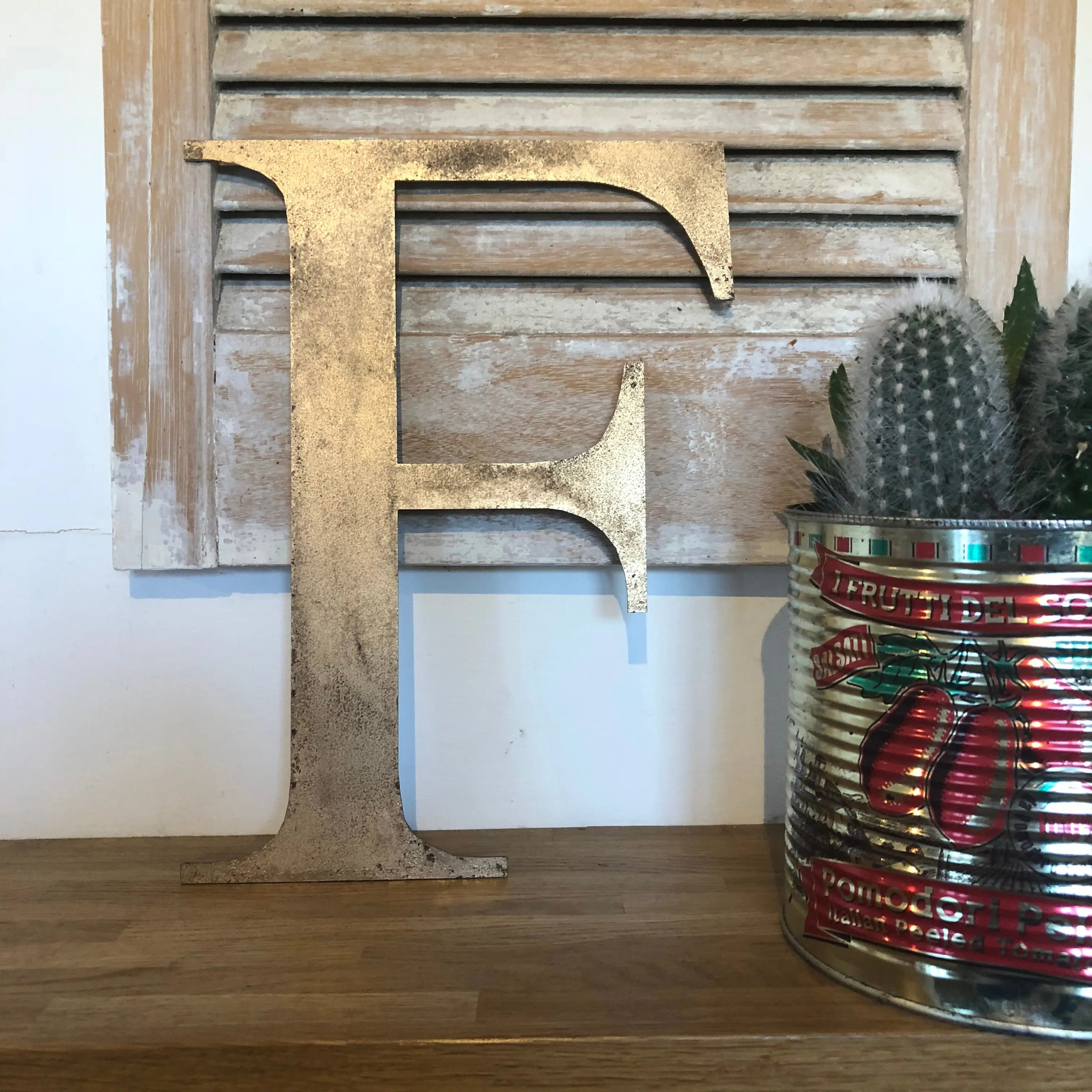 Rustic Distressed Gold Metal Letters | Classic Steel Wall Signage by RWN