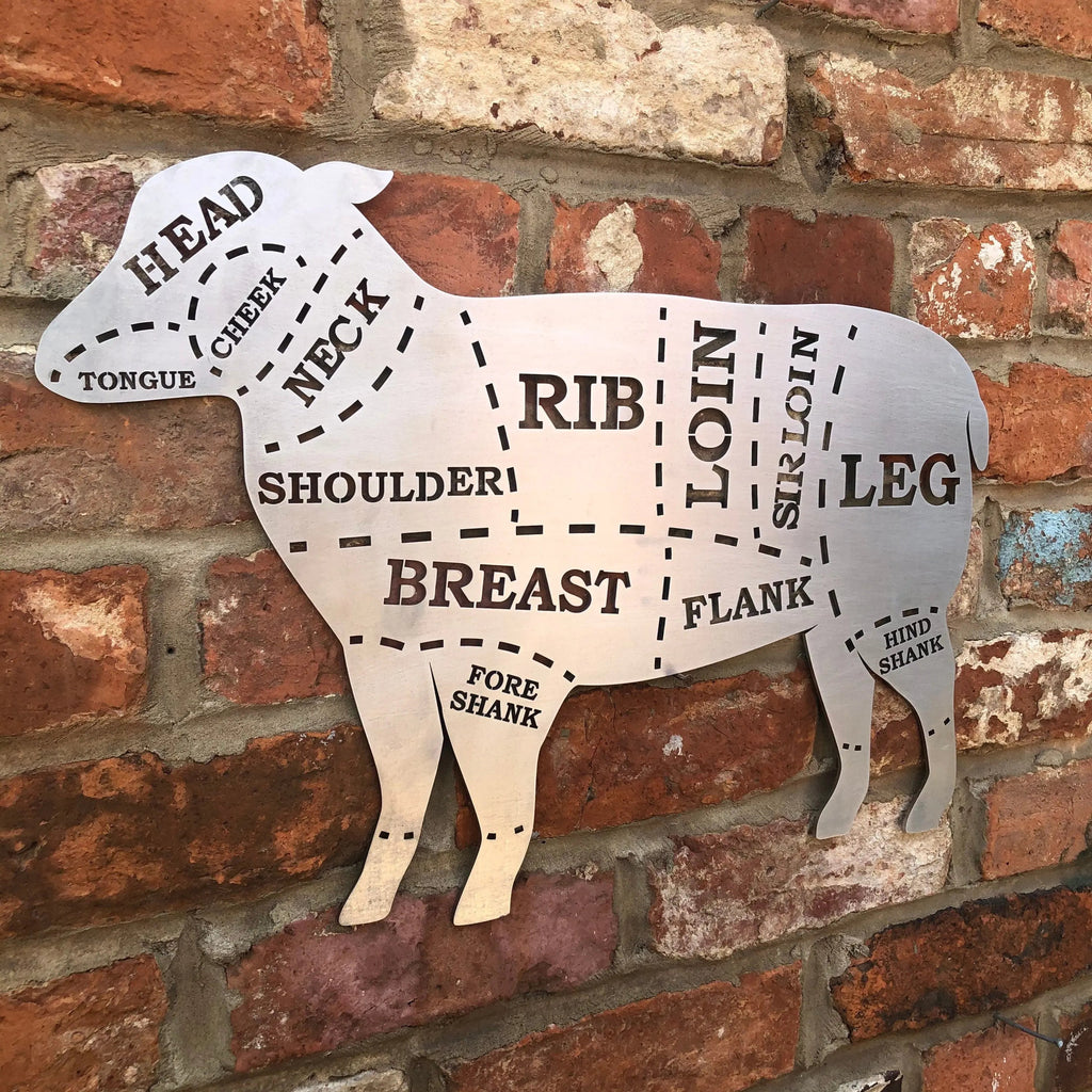 Rustic Warehouse Norfolk Lamb Metal Wall Art – Galvanized Steel Garden Decor