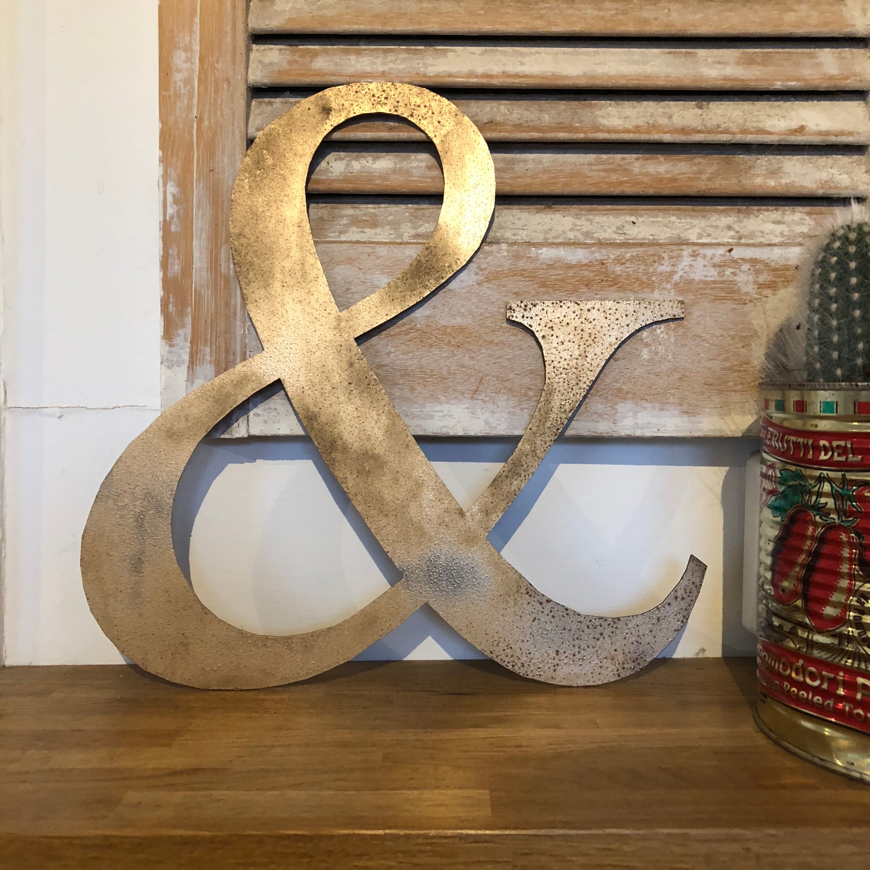 Rustic Distressed Gold Metal Letters | Classic Steel Wall Signage by RWN