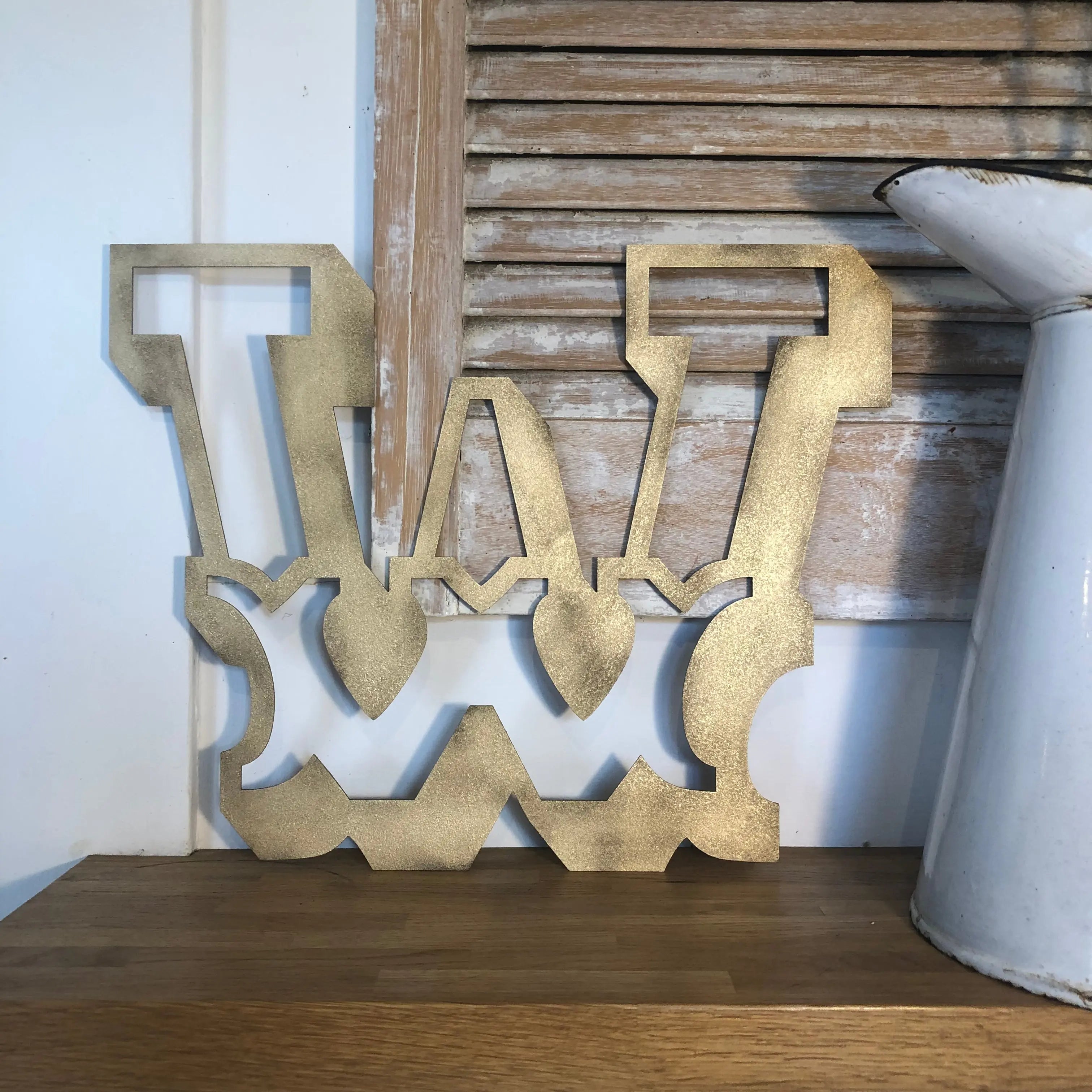 Rustic Gold Metal Carnival Letters | Distressed Steel Signage by Norfolk
