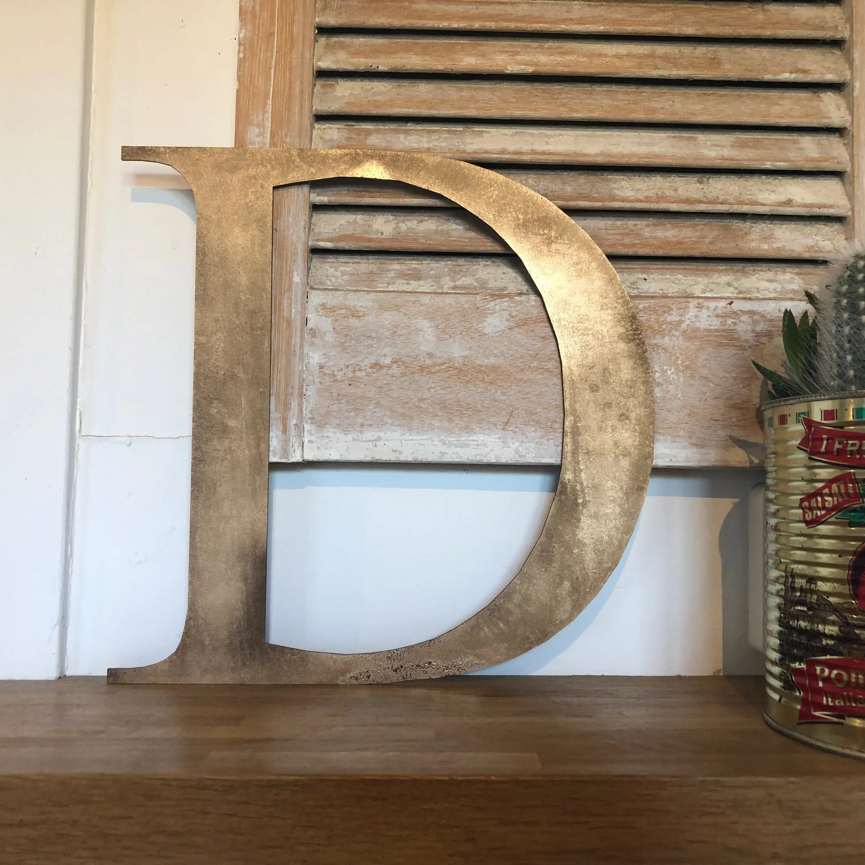 Rustic Distressed Gold Metal Letters | Classic Steel Wall Signage by RWN