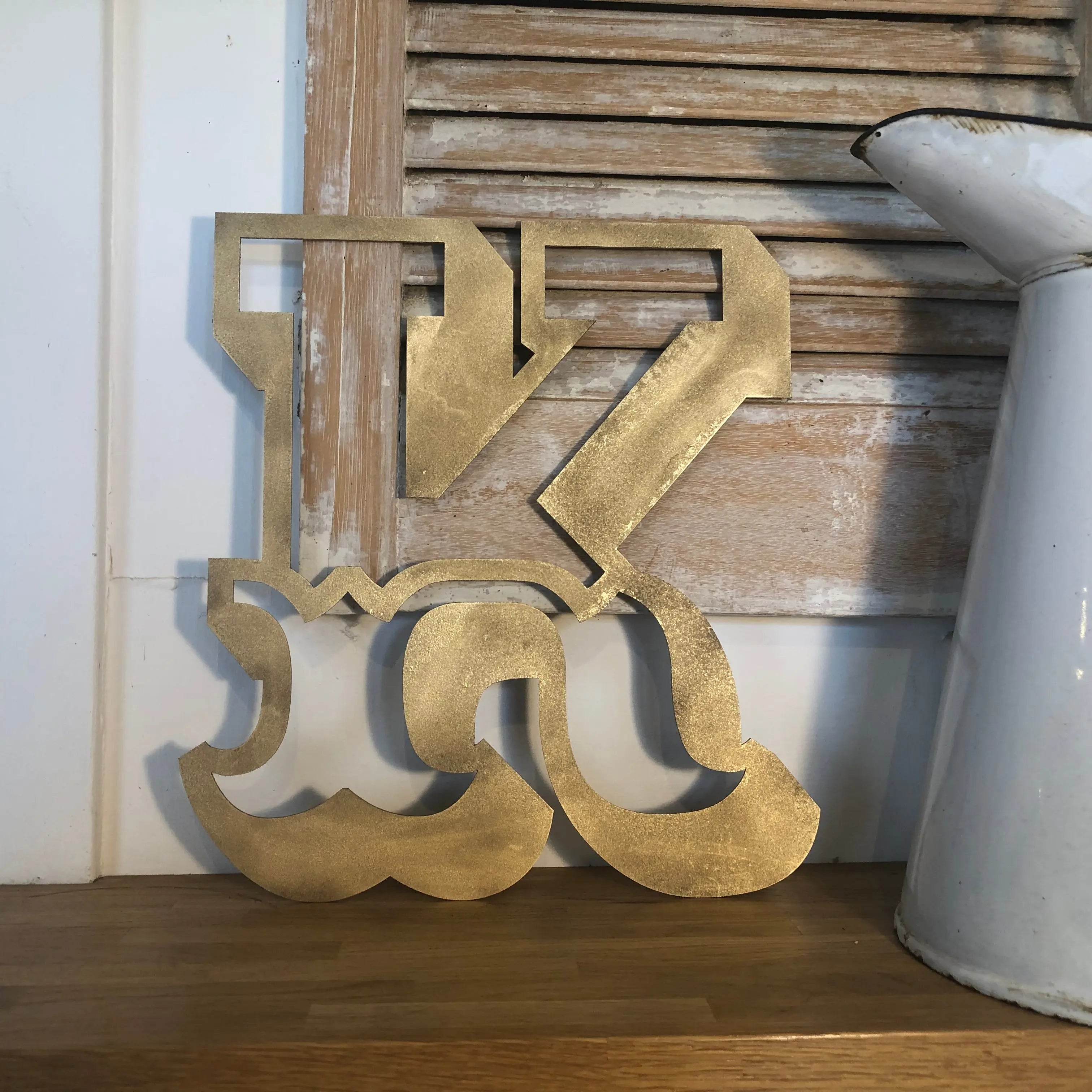 Rustic Gold Metal Carnival Letters | Distressed Steel Signage by Norfolk