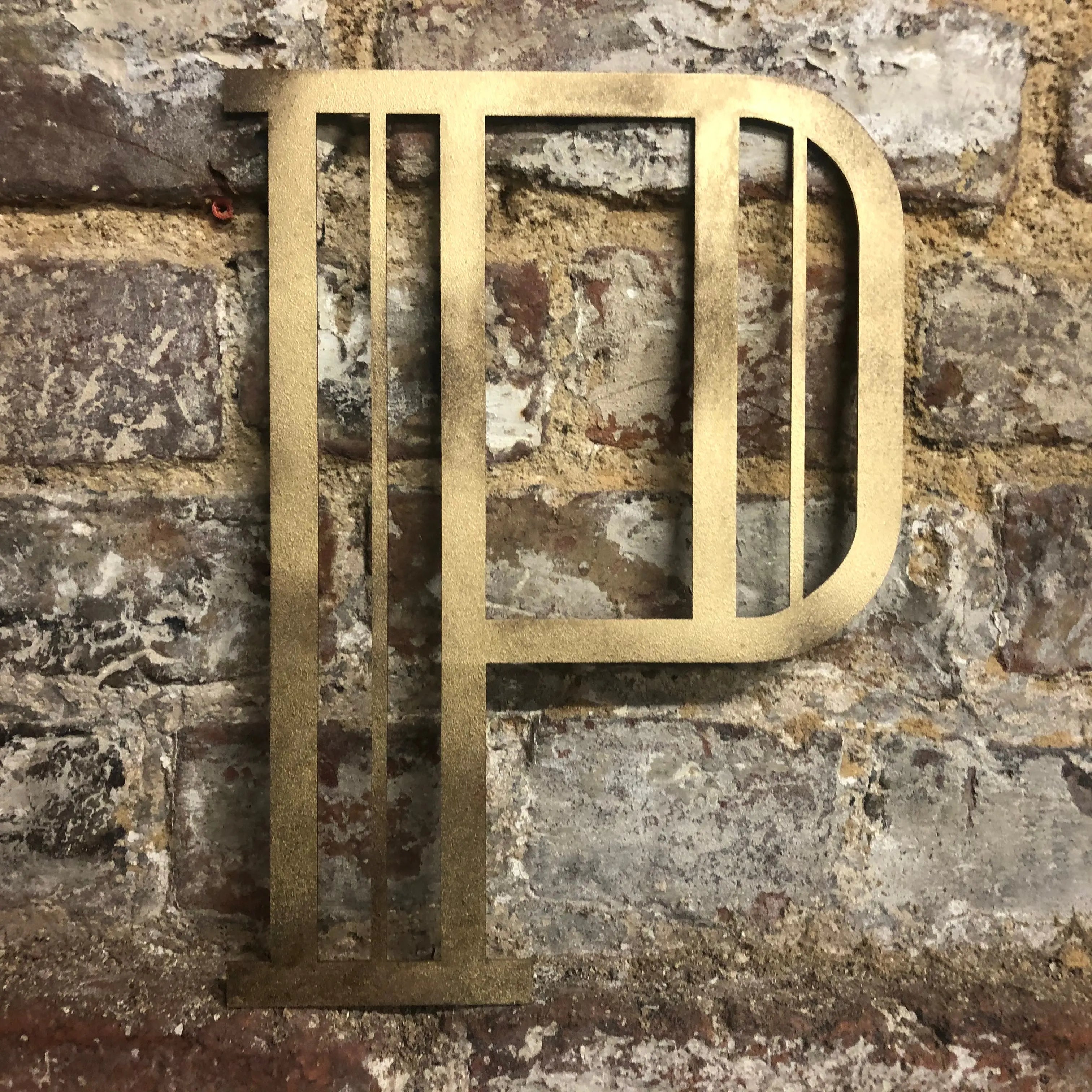 Rustic Warehouse Gold Art Deco Metal Alphabet Letters for House Signs