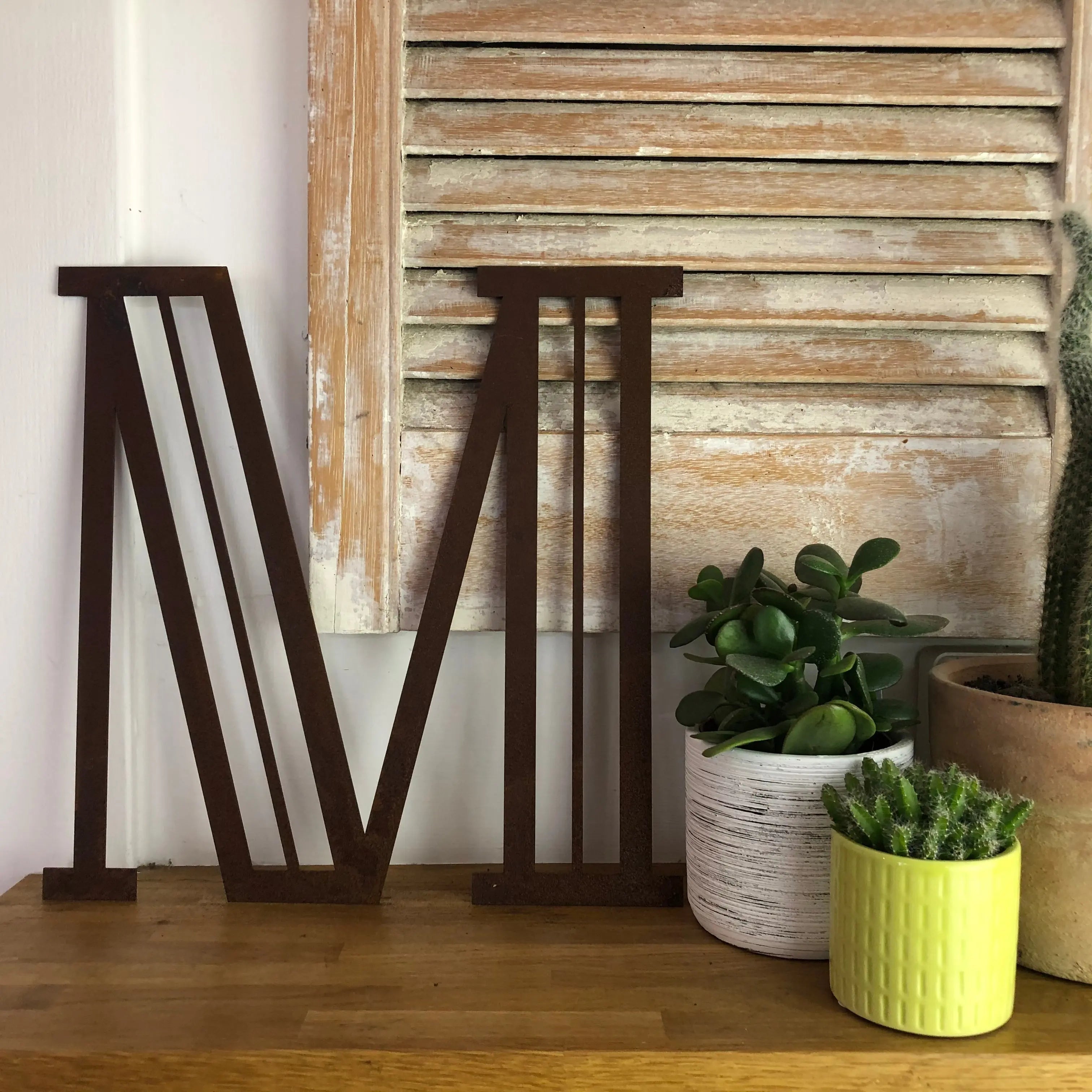 Rustic Warehouse Norfolk Art Deco Rusty Metal Letters – Industrial Wall Decor