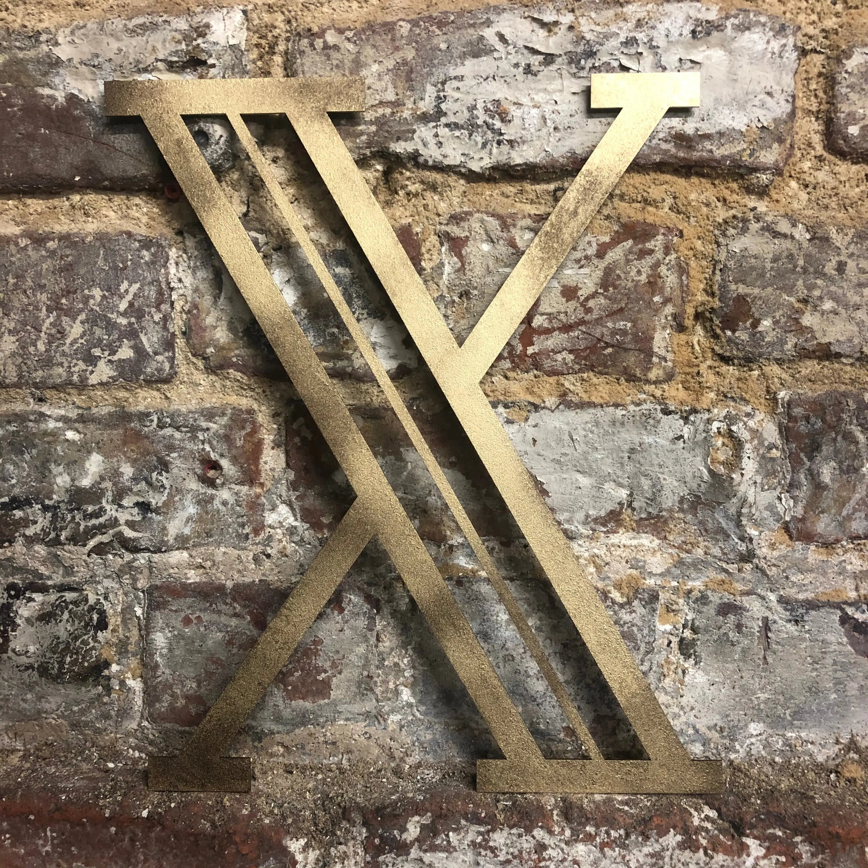 Rustic Warehouse Gold Art Deco Metal Alphabet Letters for House Signs
