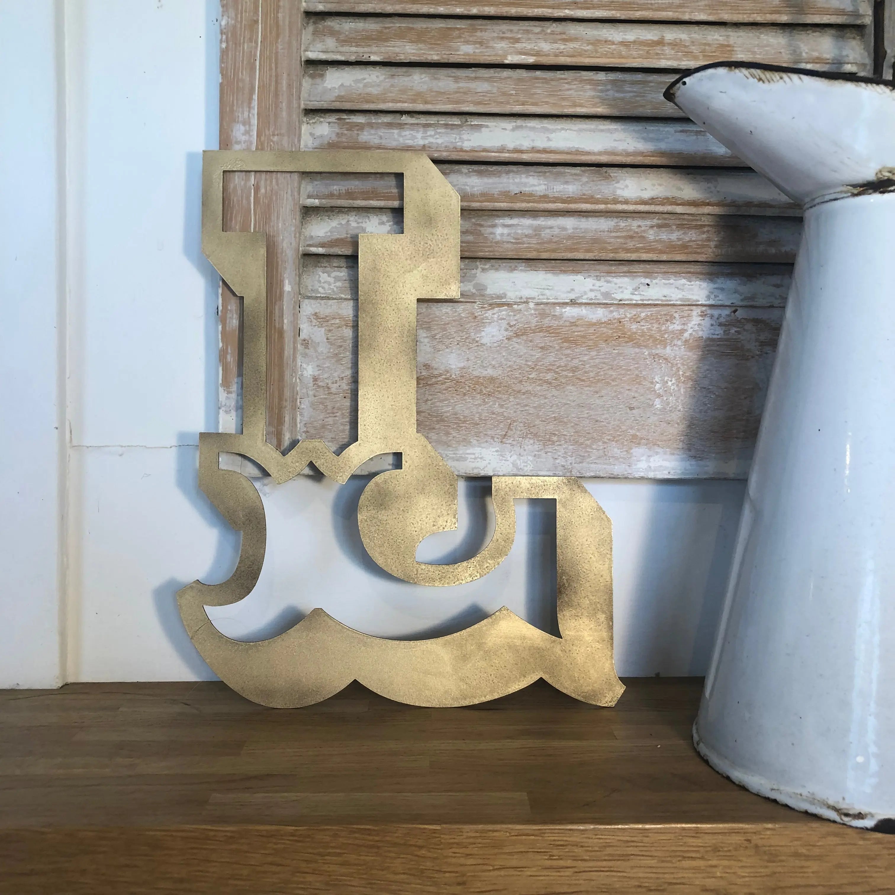 Rustic Gold Metal Carnival Letters | Distressed Steel Signage by Norfolk