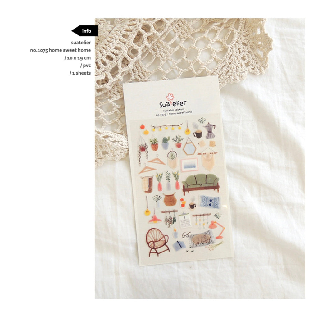 Suatelier Home Sweet Home Decorative Stickers for Scrapbooking - 1 Sheet
