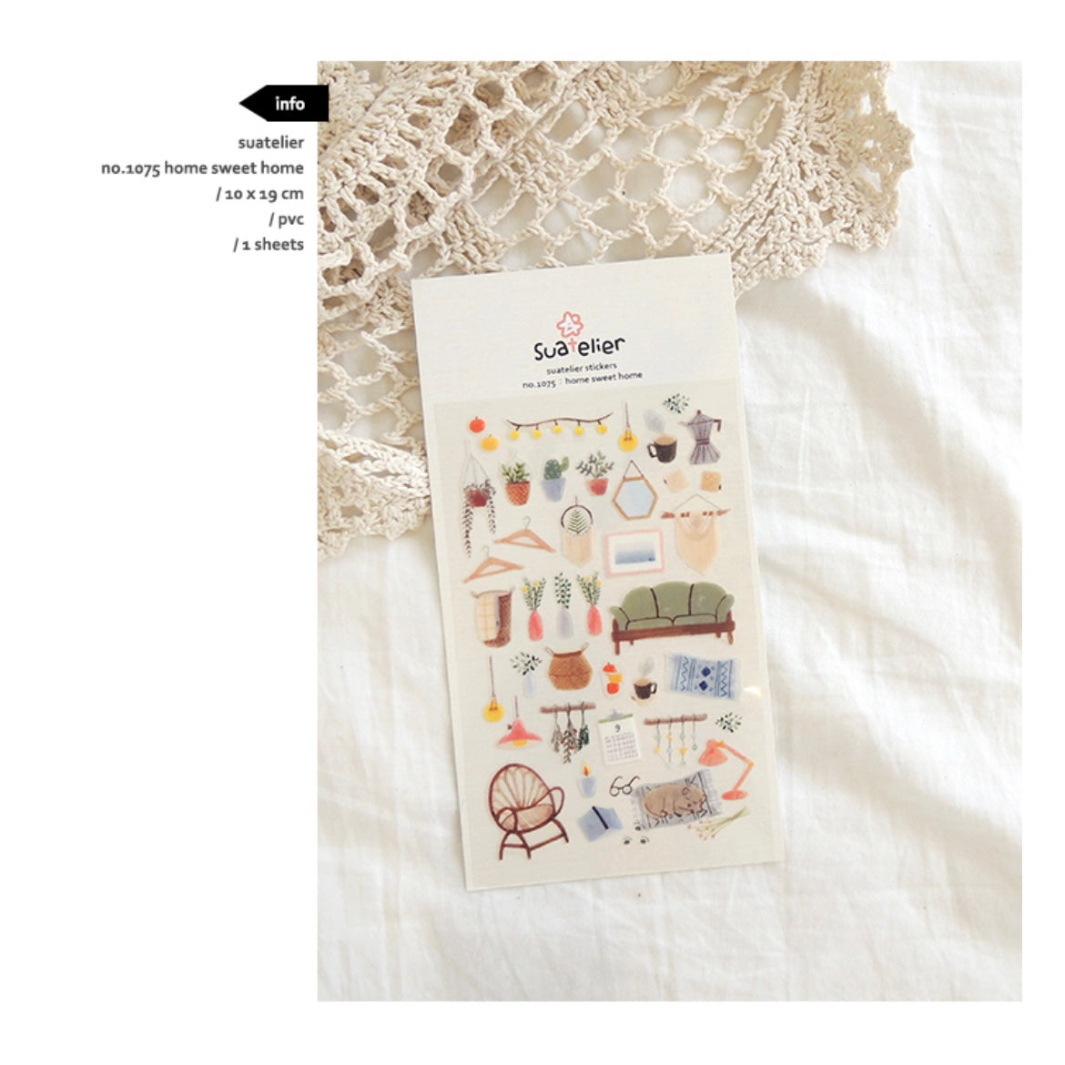 Suatelier Home Sweet Home Decorative Stickers for Scrapbooking - 1 Sheet