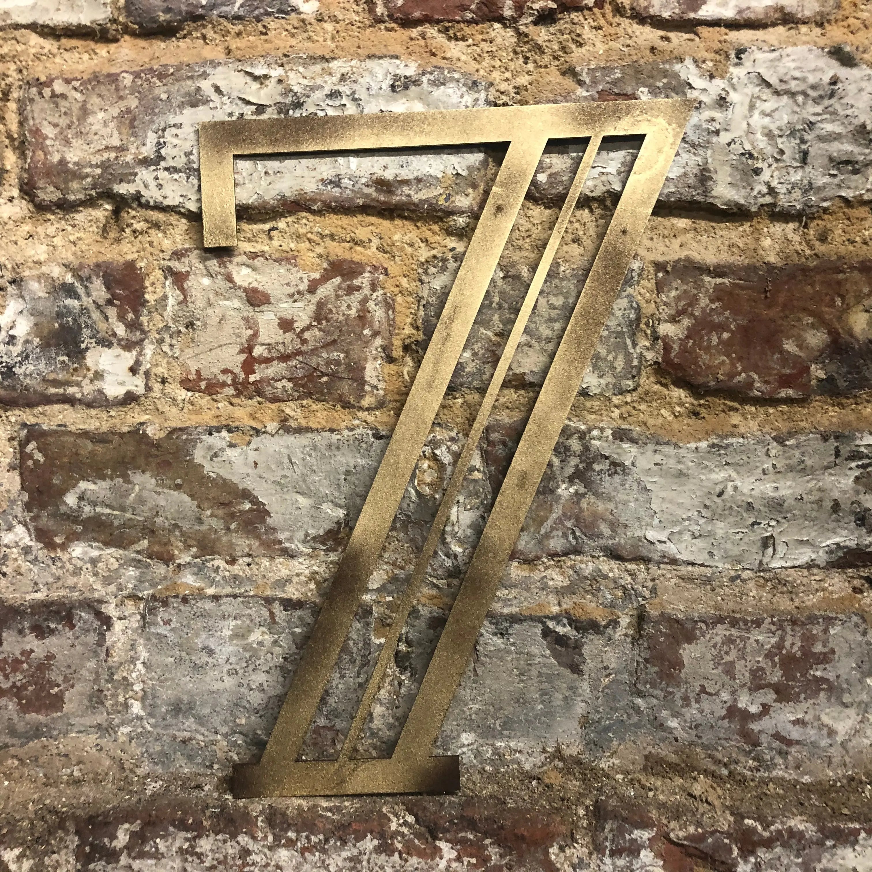 Rustic Warehouse Gold Art Deco Metal Alphabet Letters for House Signs