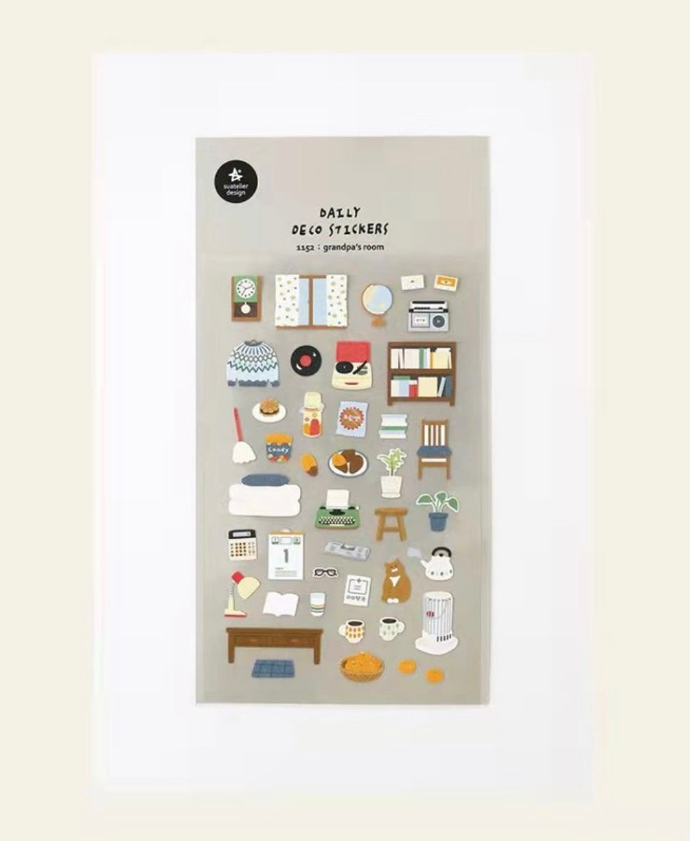 Suatelier Grandpa’s Room Vintage Decorative Stickers for Journaling