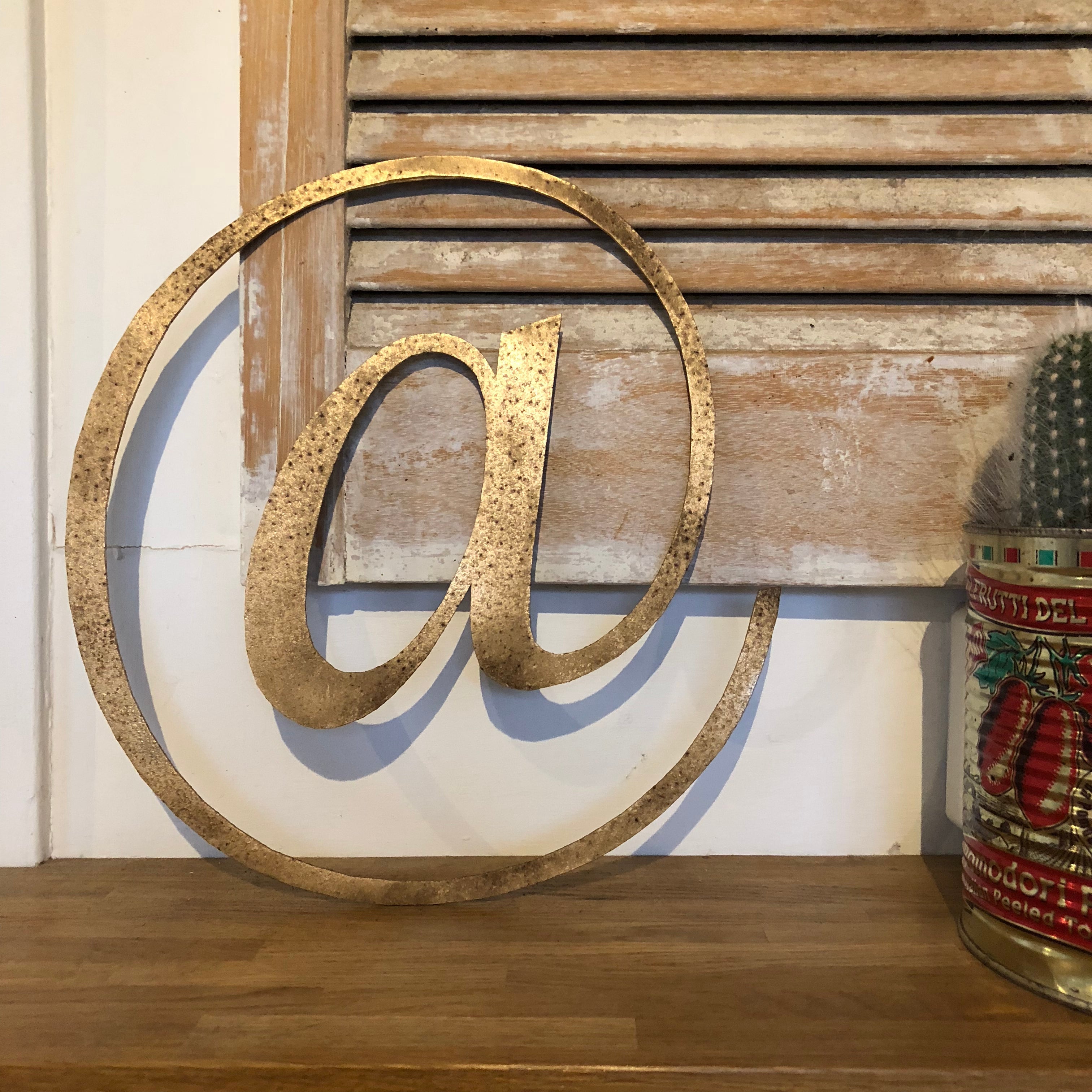 Rustic Distressed Gold Metal Letters | Classic Steel Wall Signage by RWN