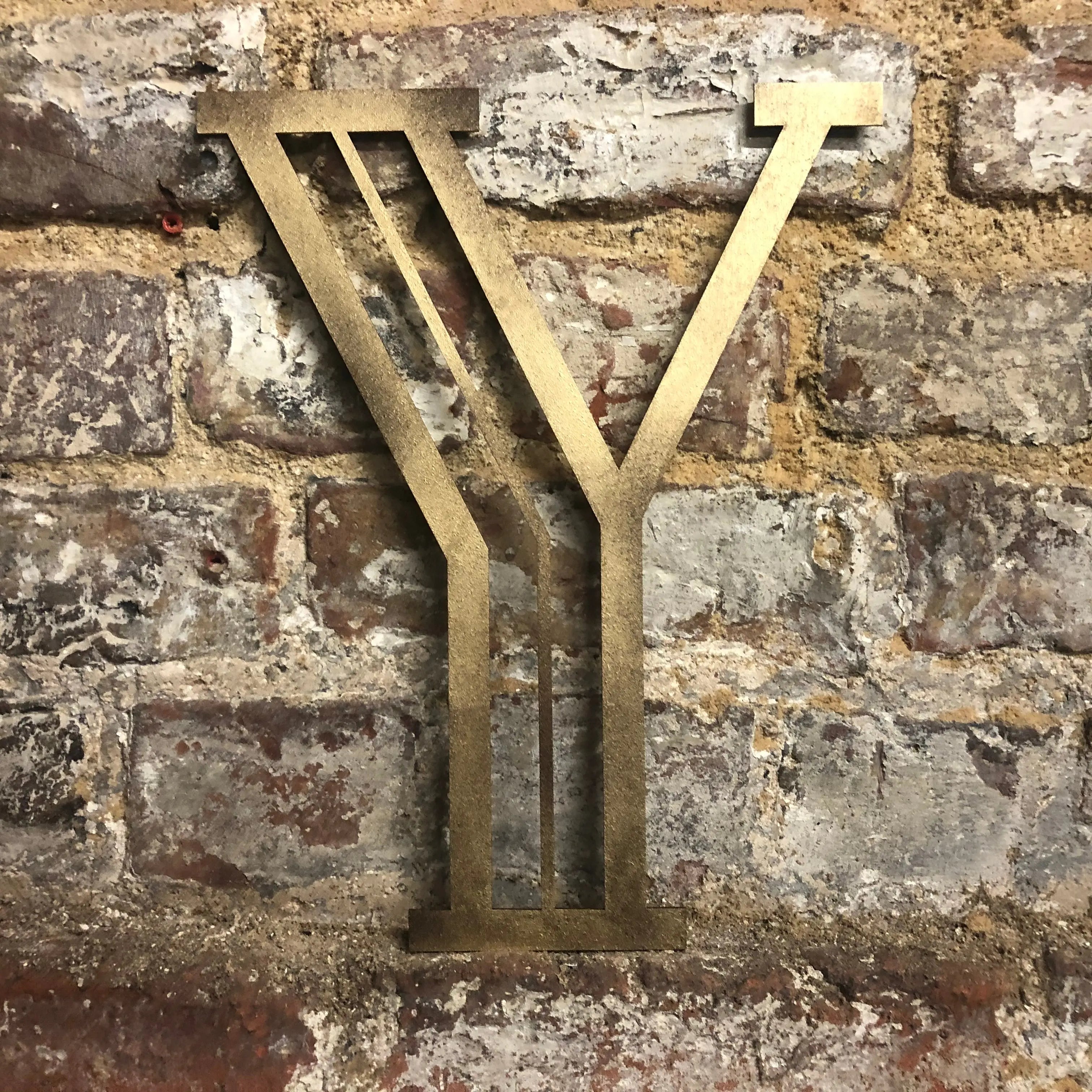 Rustic Warehouse Gold Art Deco Metal Alphabet Letters for House Signs