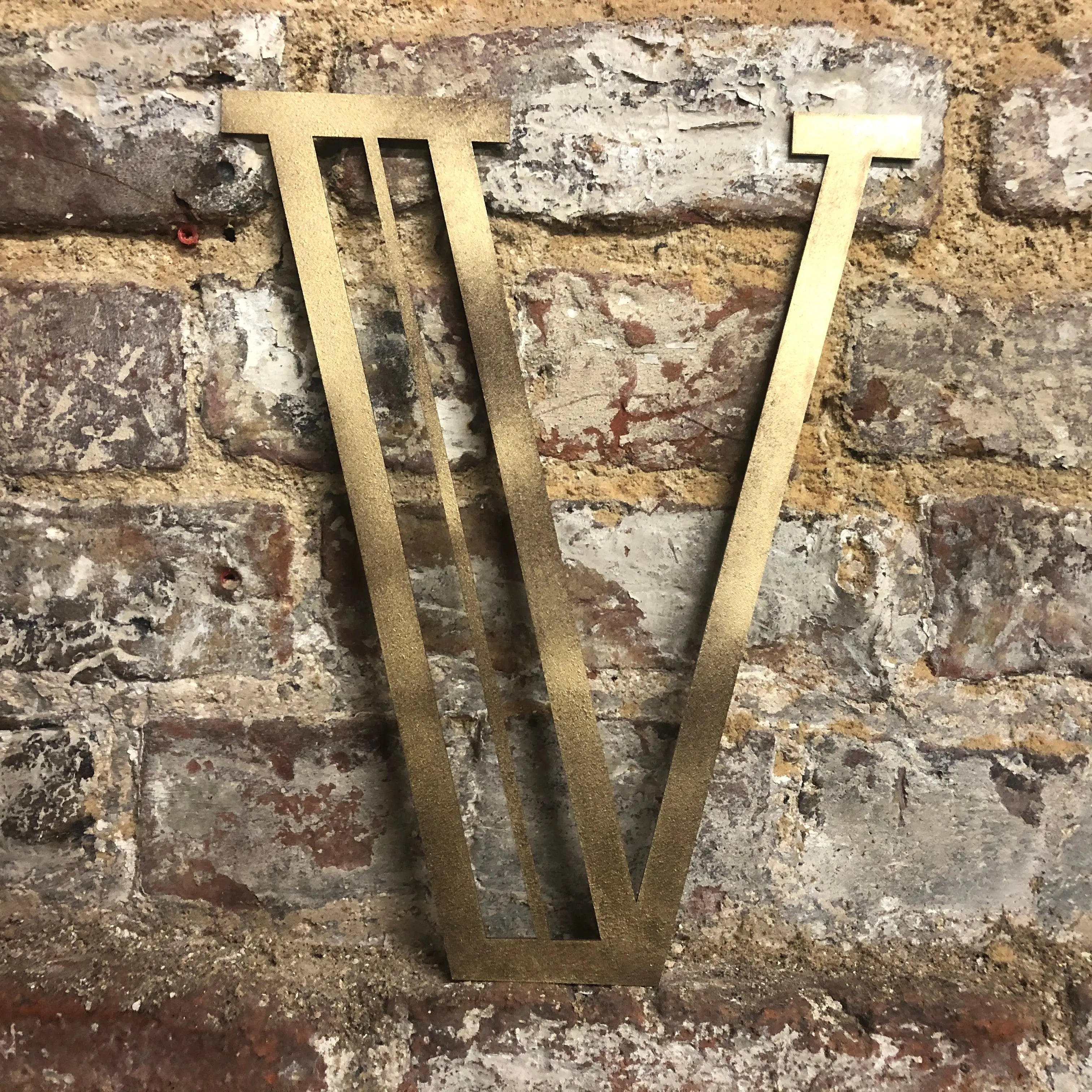 Rustic Warehouse Gold Art Deco Metal Alphabet Letters for House Signs