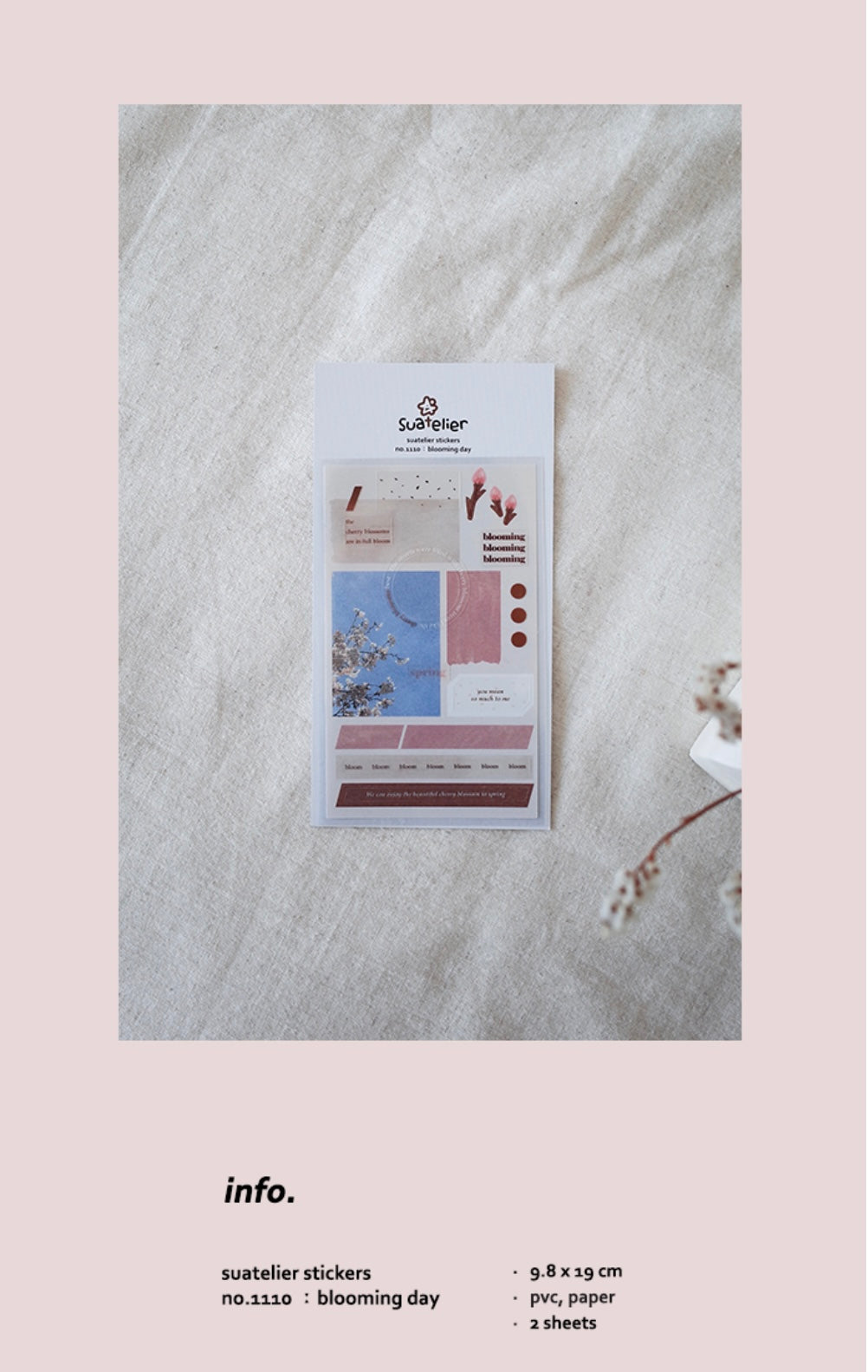 Suatelier Blooming Day Floral Decorative Stickers for Journaling