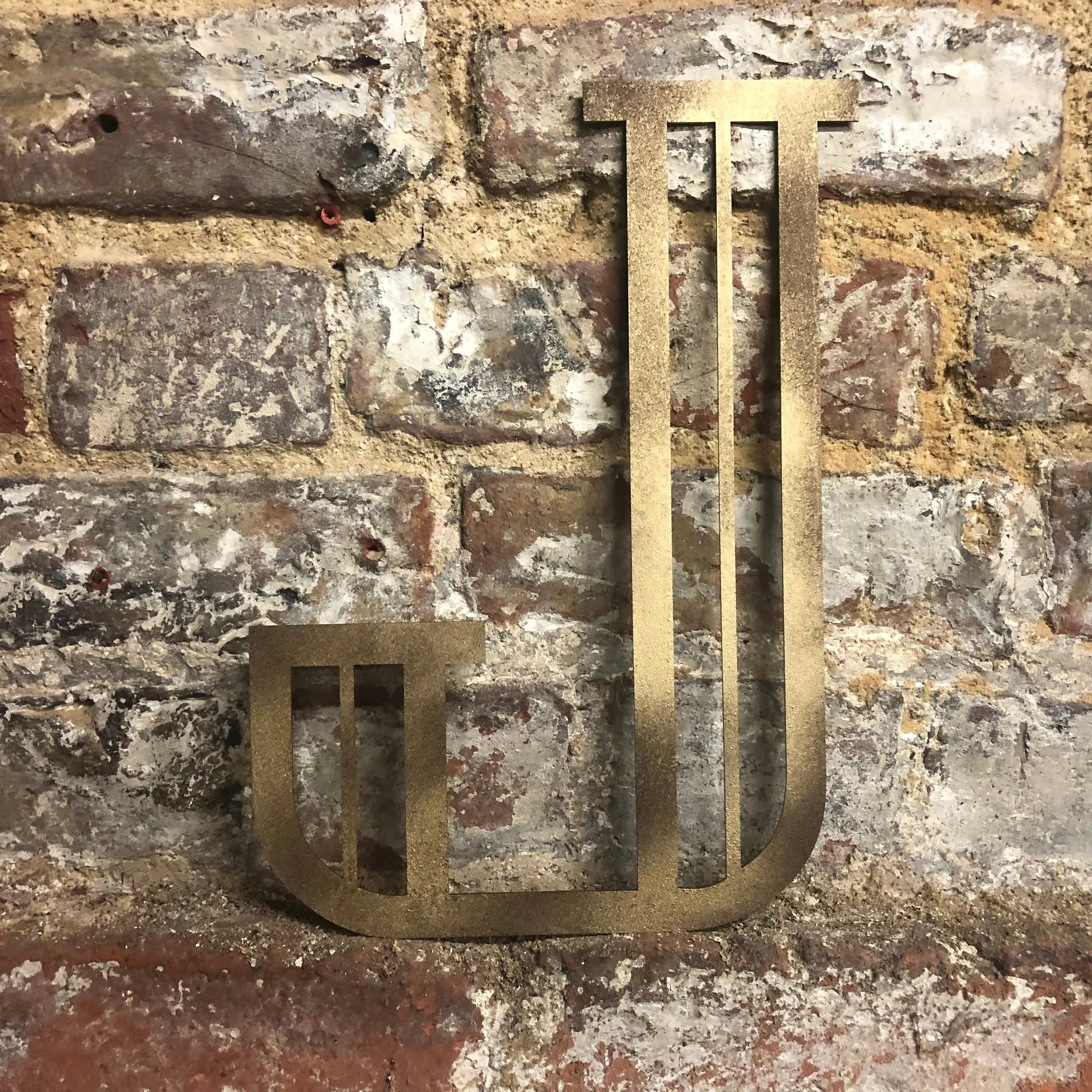 Rustic Warehouse Gold Art Deco Metal Alphabet Letters for House Signs