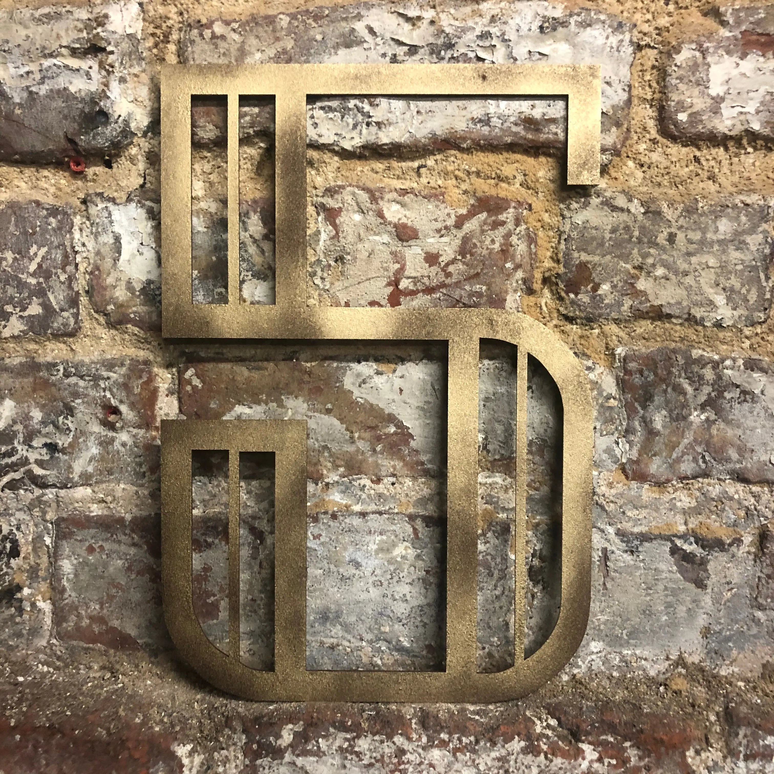 Rustic Warehouse Gold Art Deco Metal Alphabet Letters for House Signs