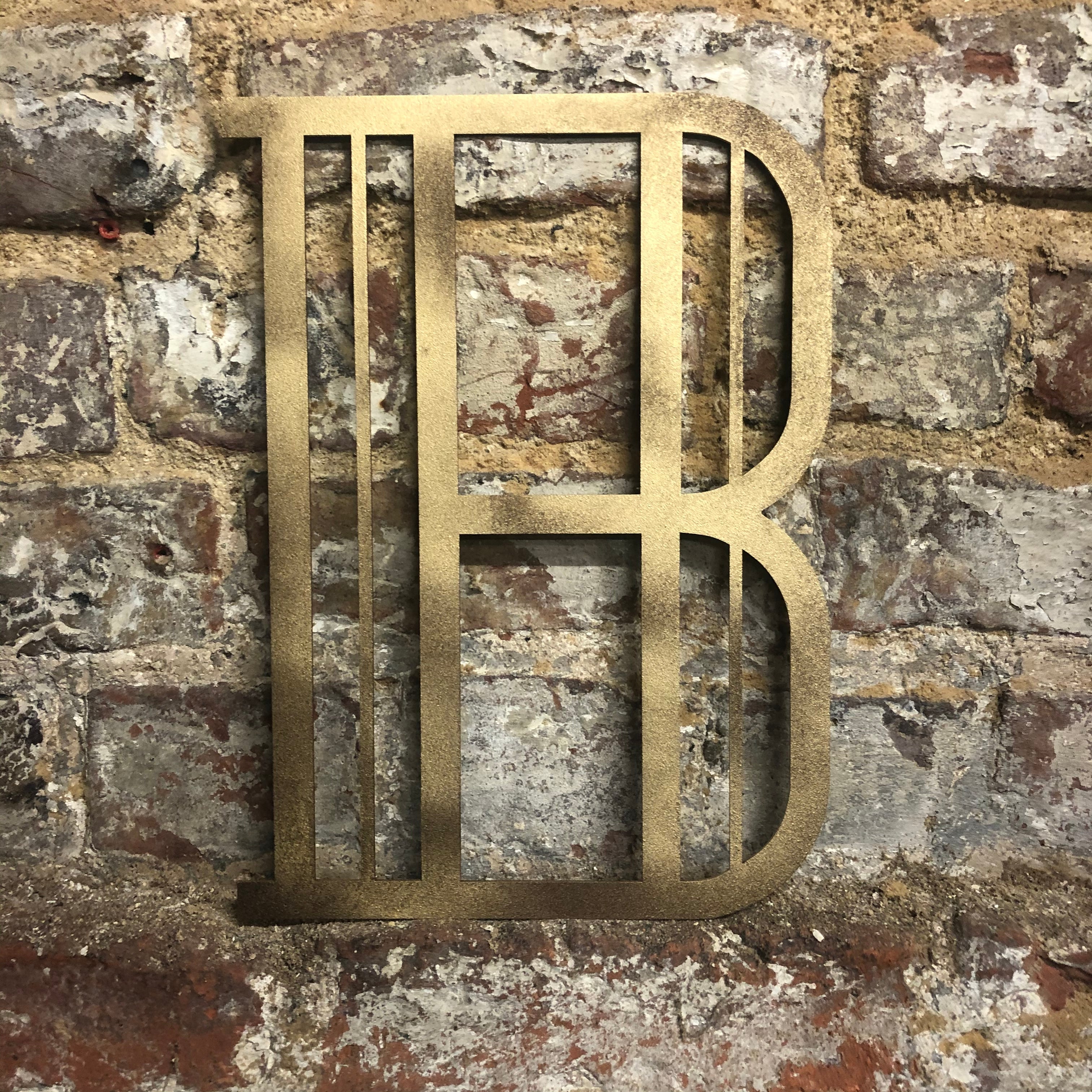 Rustic Warehouse Gold Art Deco Metal Alphabet Letters for House Signs